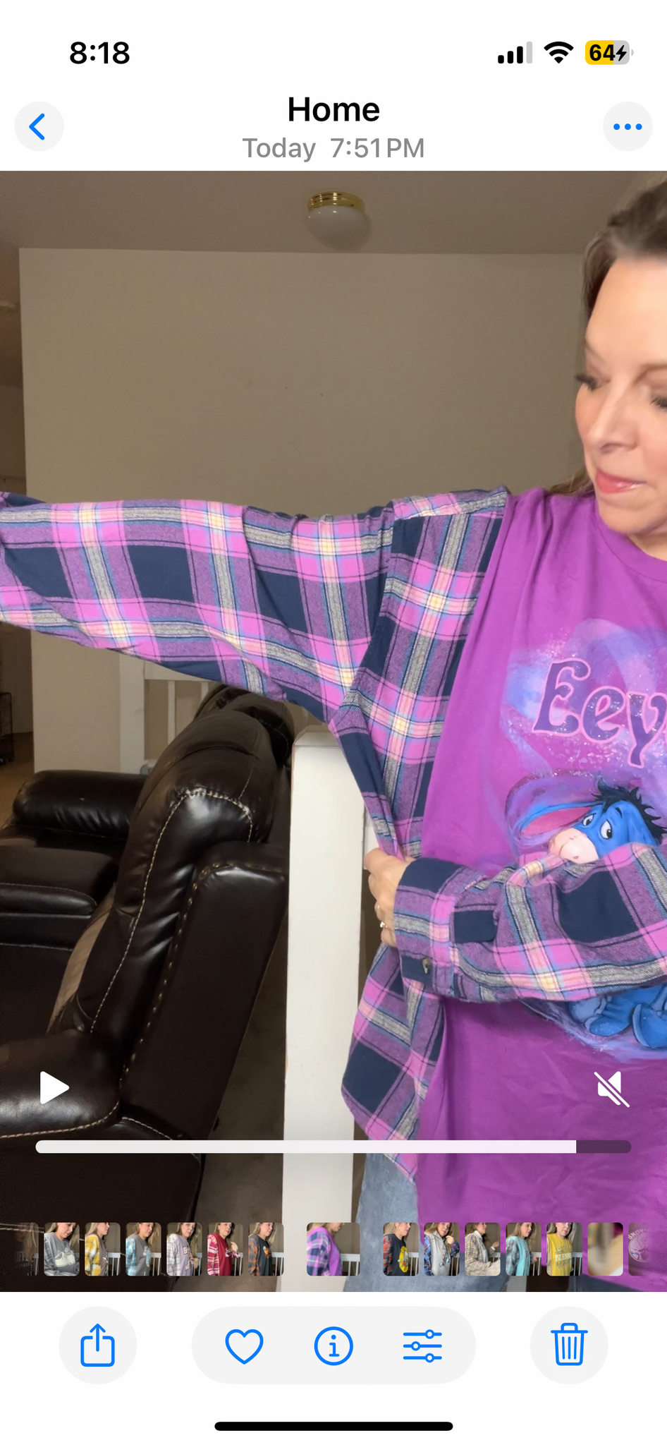 Upcycled Eeyore – women’s 3X T-shirt with flannel sleeves