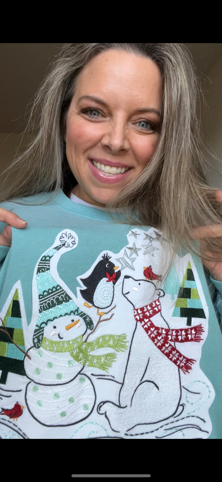 Aqua Snowmen - woman’s XL