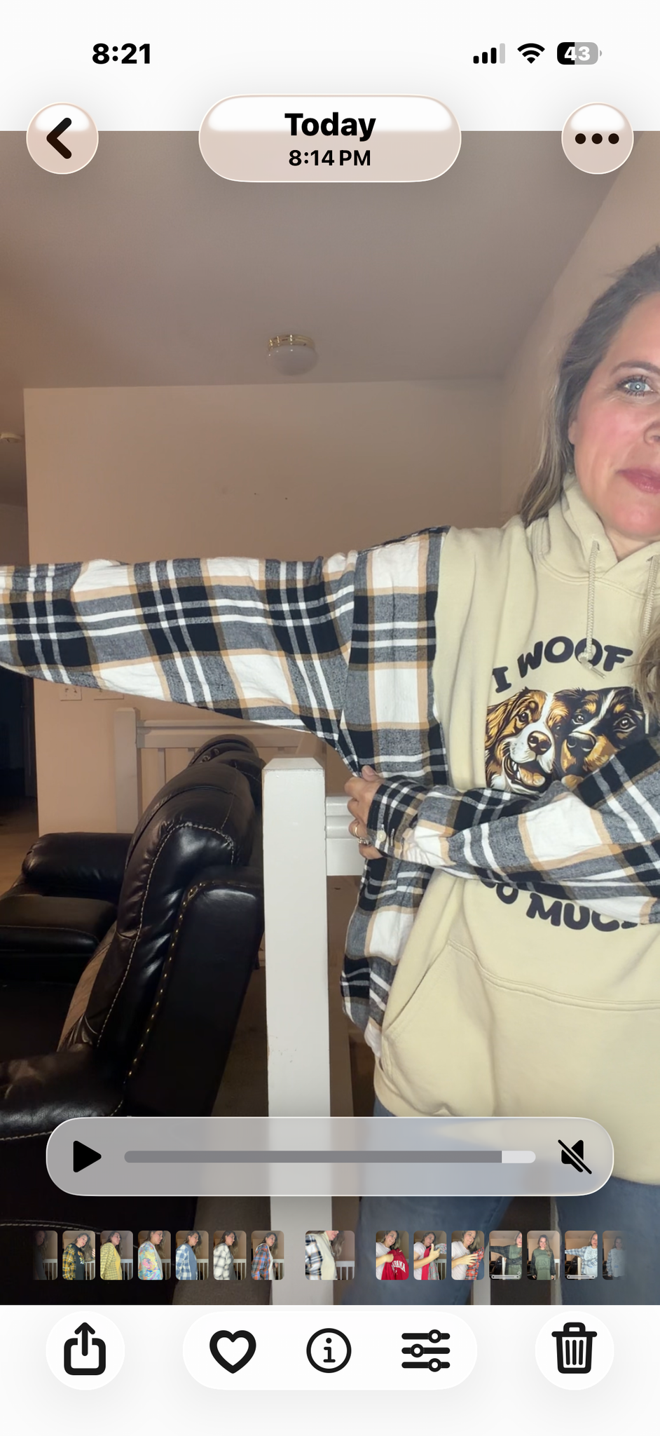 Upcycled Woof You - women's 3X/4X midweight Sweatshirt with flannel sleeves