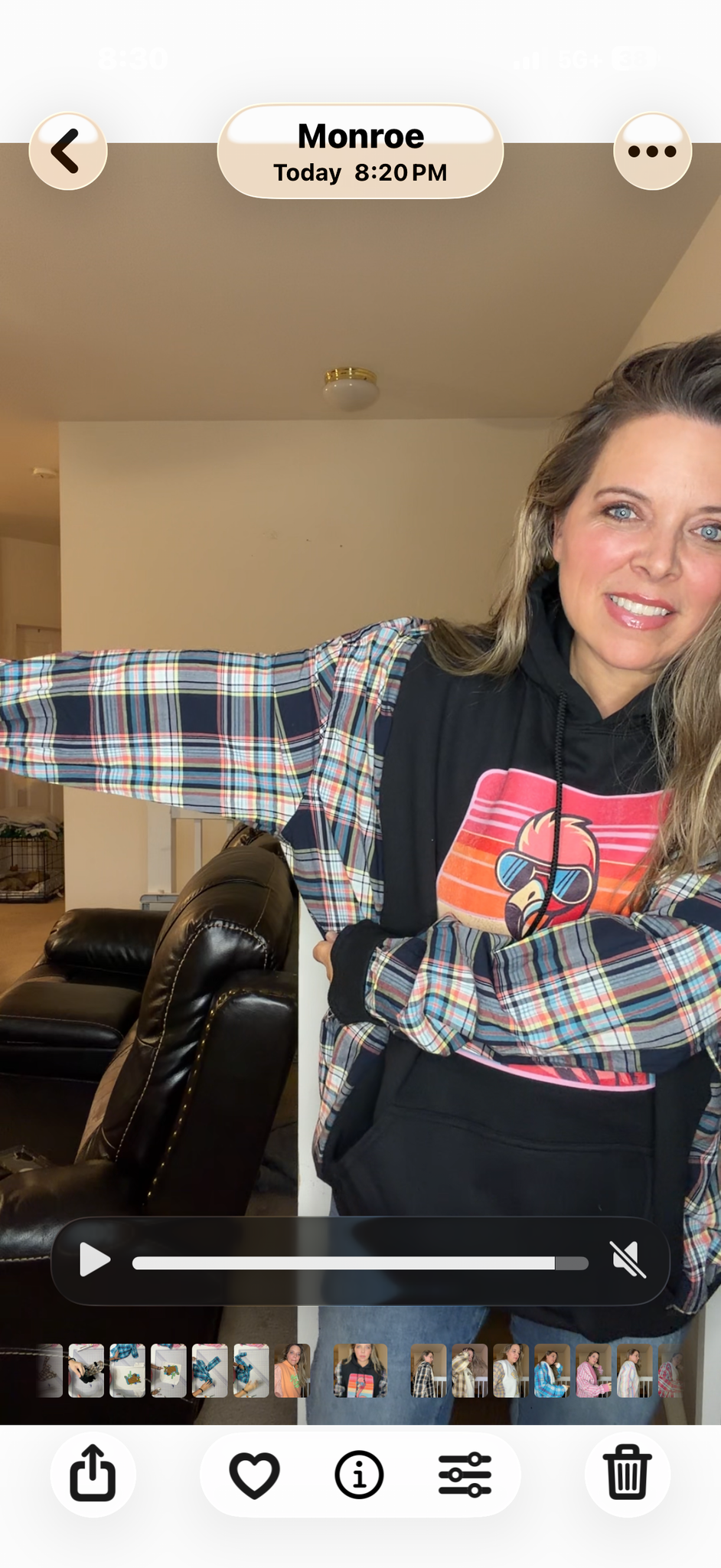 Upcycled Flamingo - women's 3X/4X midweight Sweatshirt with cotton sleeves