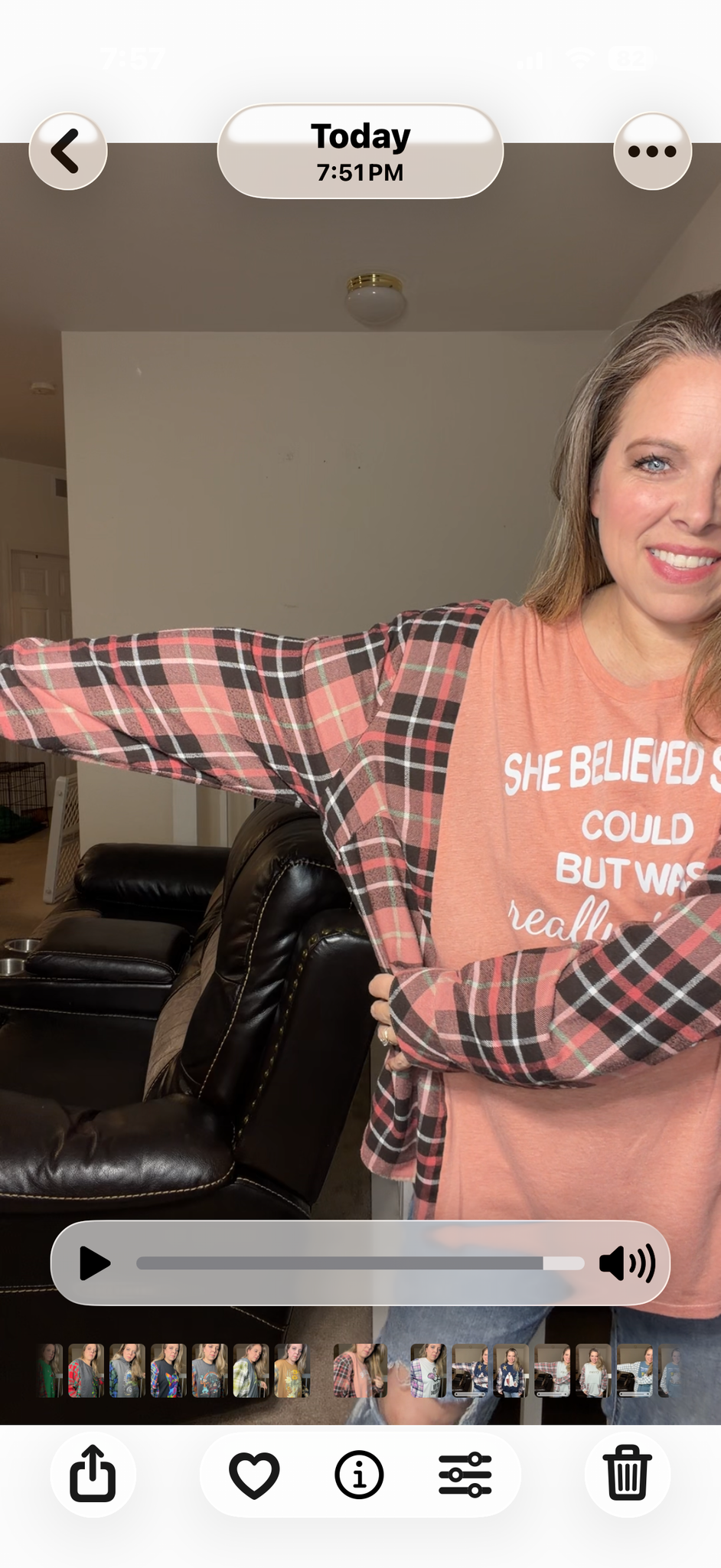 Upcycled She's Tired – women's 3X T-shirt with flannel sleeves