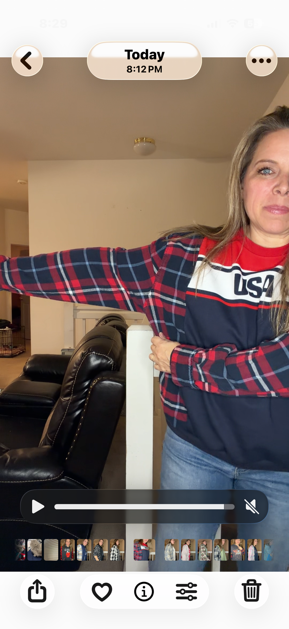Upcycled USA - woman's small - textured shirt with flannel sleeves