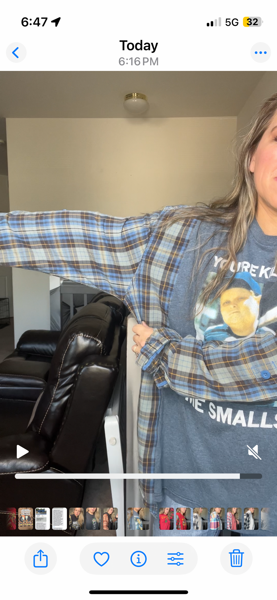 Upcycled Smalls – women’s 3X/4X T-shirt with flannel sleeves
