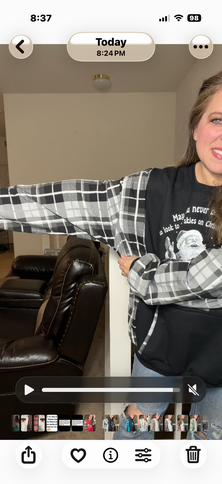 Upcycled Santa – women's 3X/4X midweight sweatshirt with cotton sleeves ￼