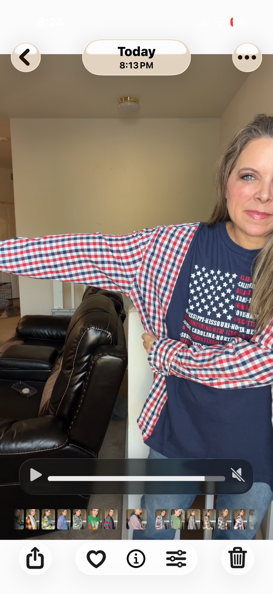Upcycled States - women's XL T-shirt with cotton sleeves