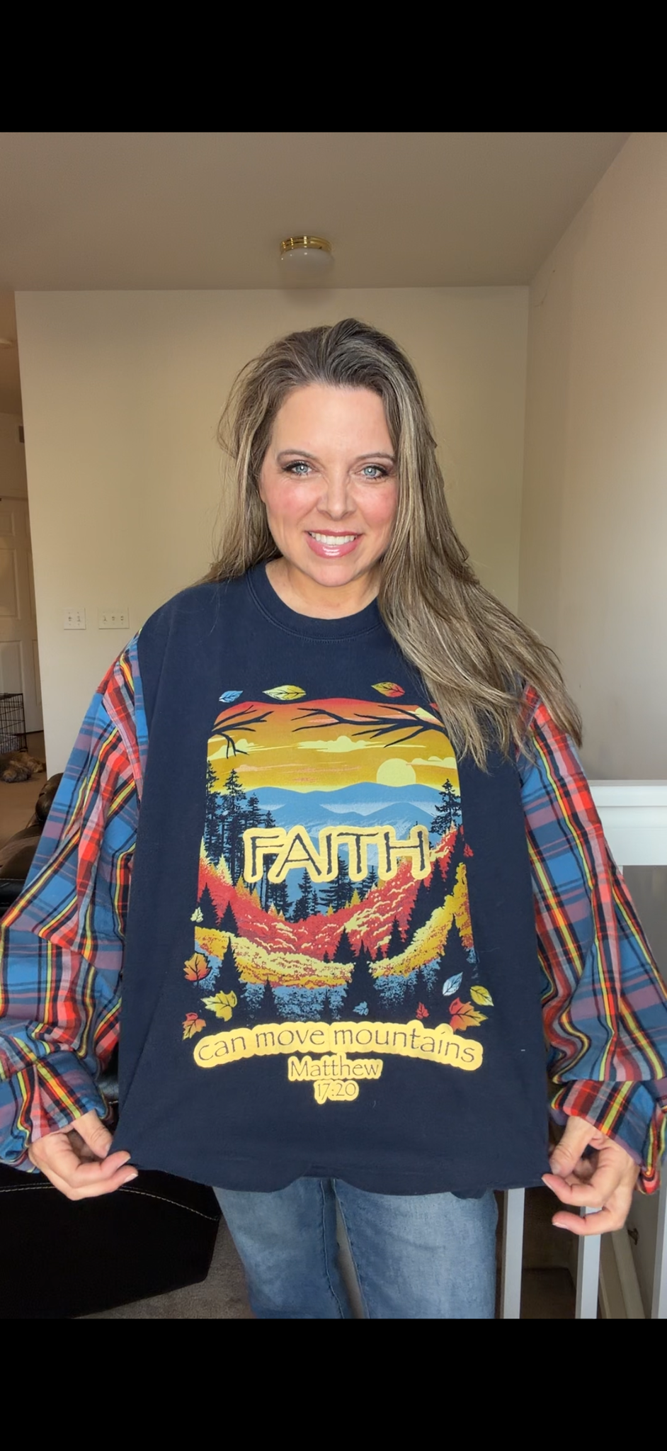 Upcycled Mountains - women's 3X midweight Sweatshirt with cotton sleeves