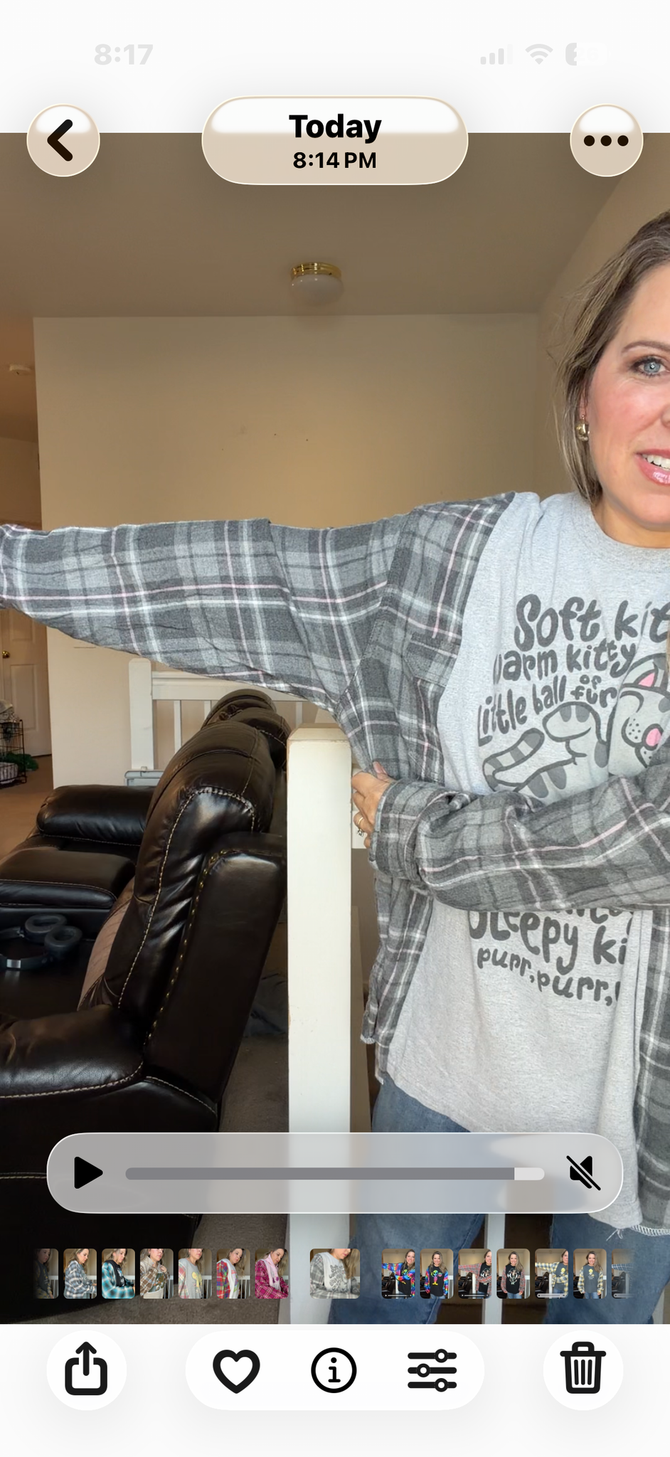 Upcycled Kitty - women's 4X T-shirt with flannel sleeves