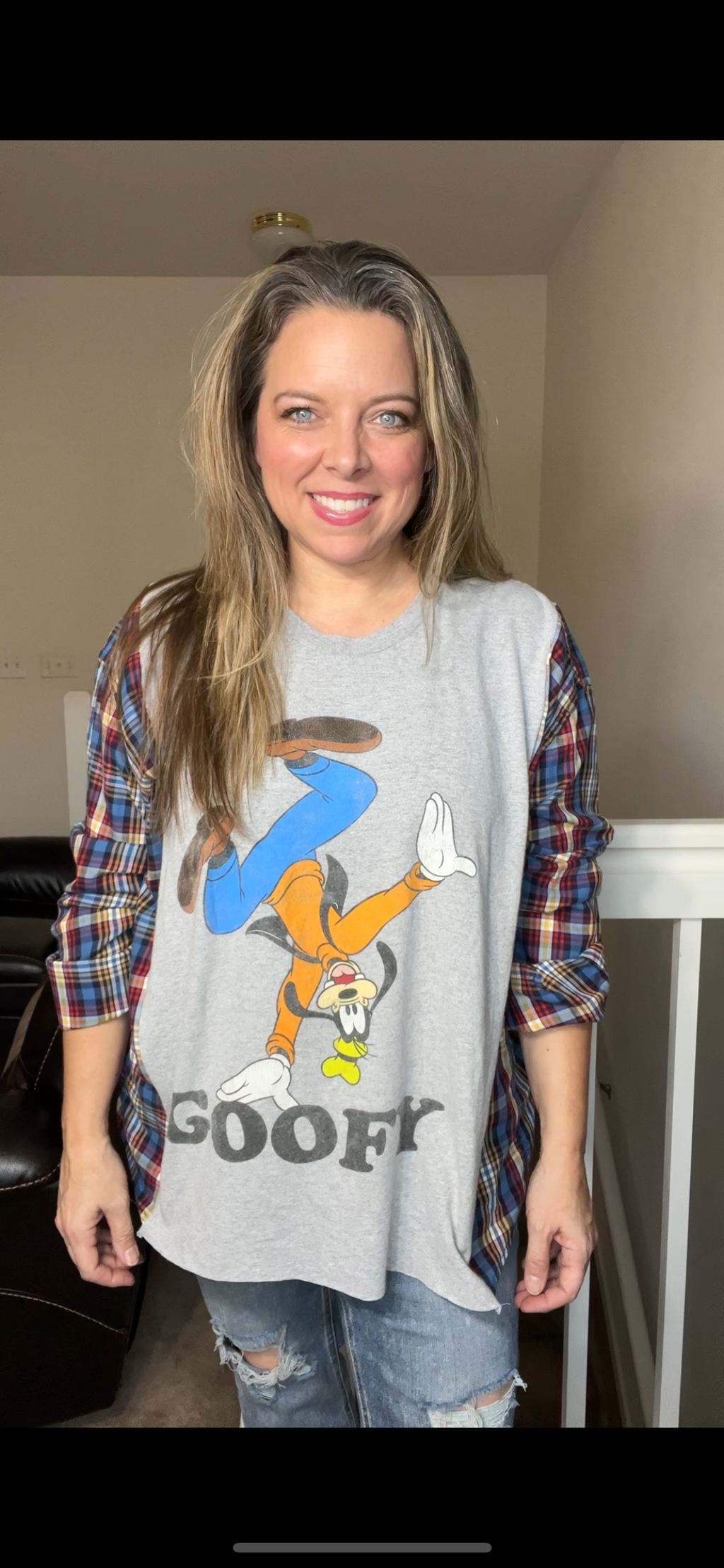 Upcycled Goofy – women’s 1X – T-shirt with cotton sleeves￼