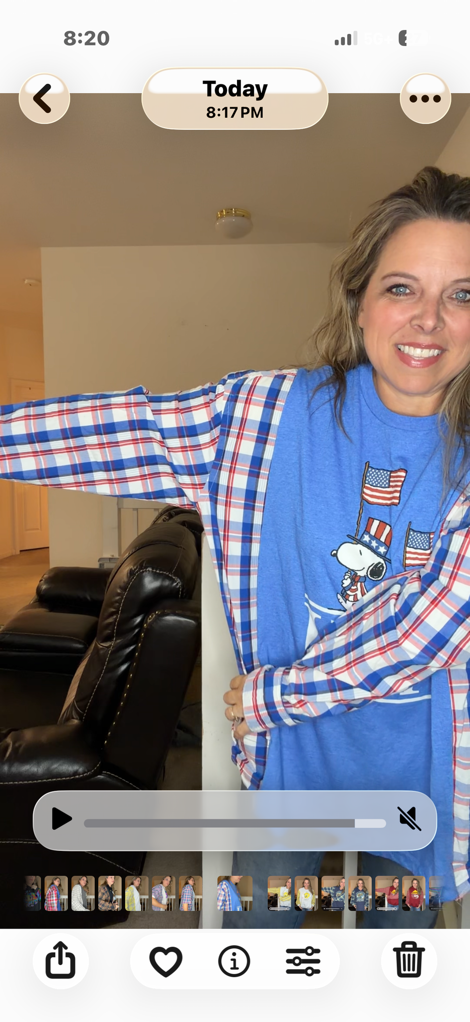 Upcycled Snoopy USA - women's 1X/2X T-shirt with cotton sleeves