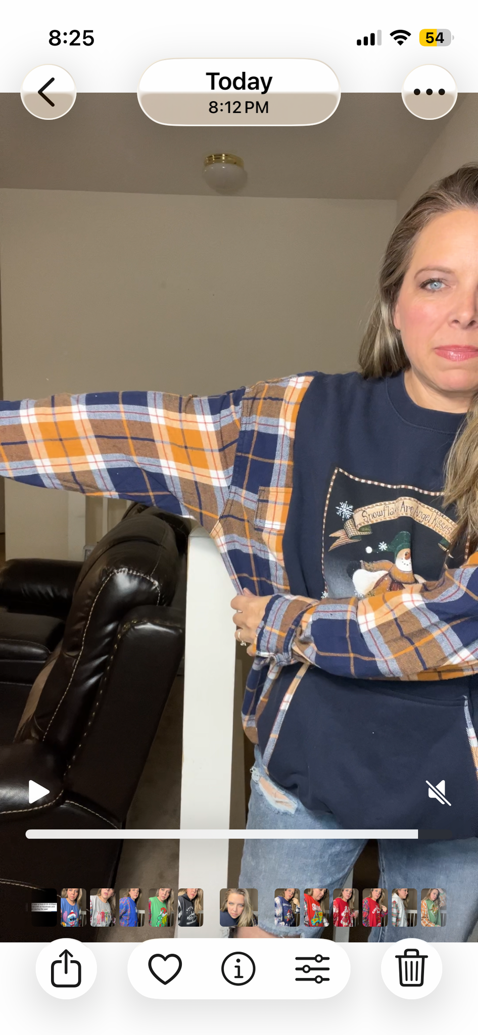 Upcycled Kisses – women’s 2X midweight sweatshirt with flannel sleeves