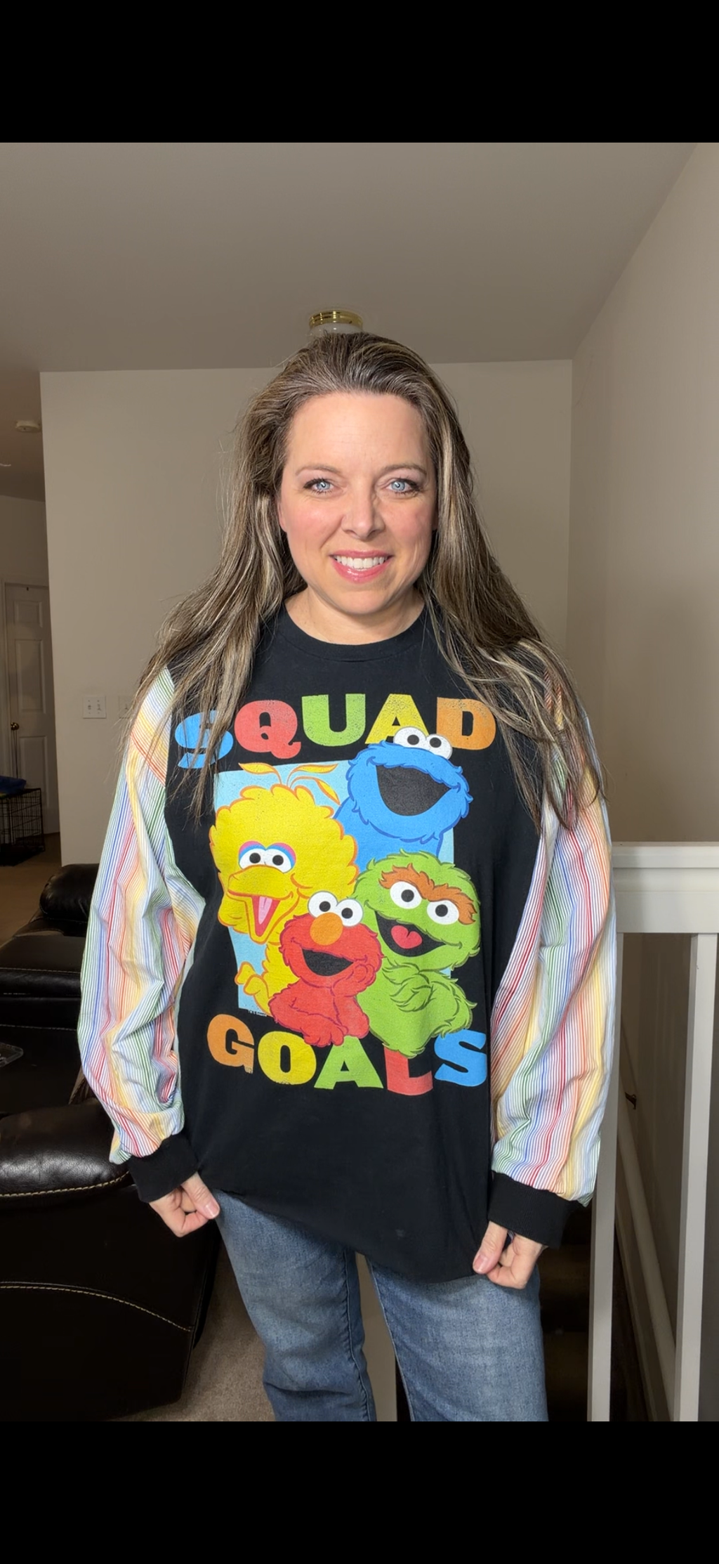 Upcycled Squad - women's 1X/2X T-shirt with cotton sleeves