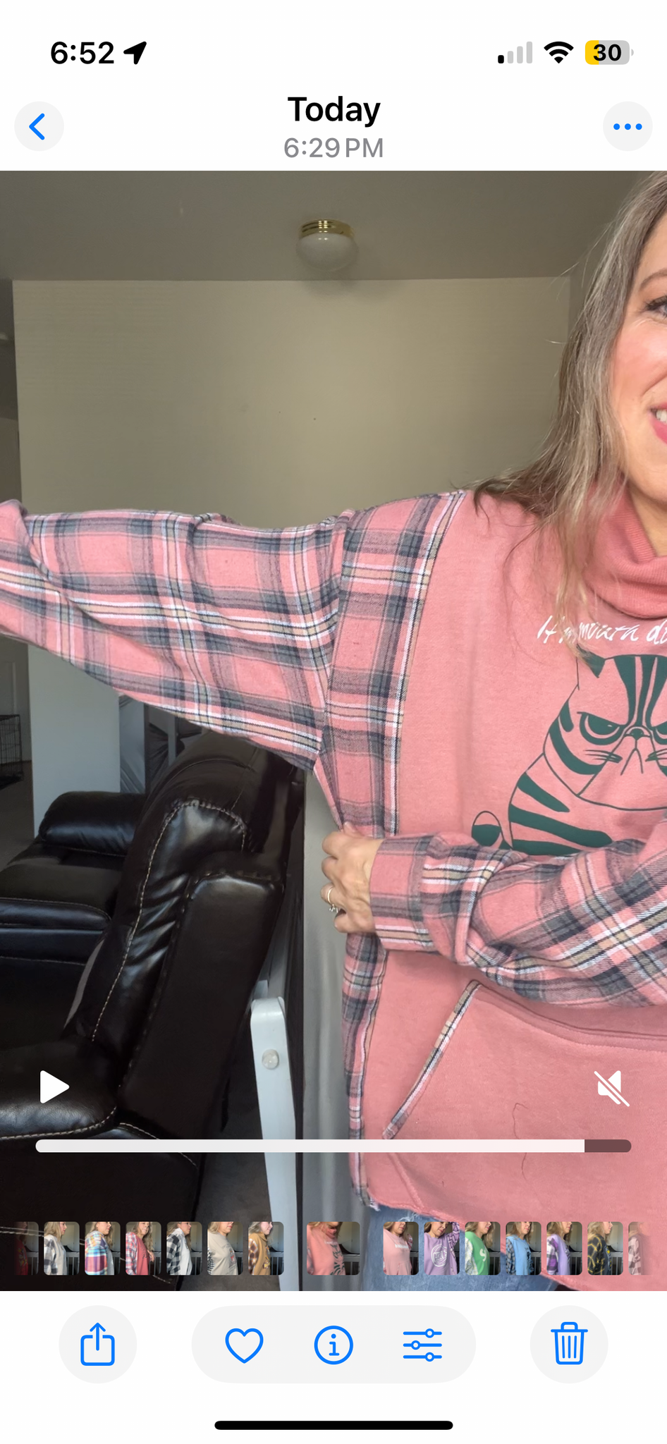 Upcycled Cat face – women’s 1X/2X midweight sweatshirt with flannel sleeves