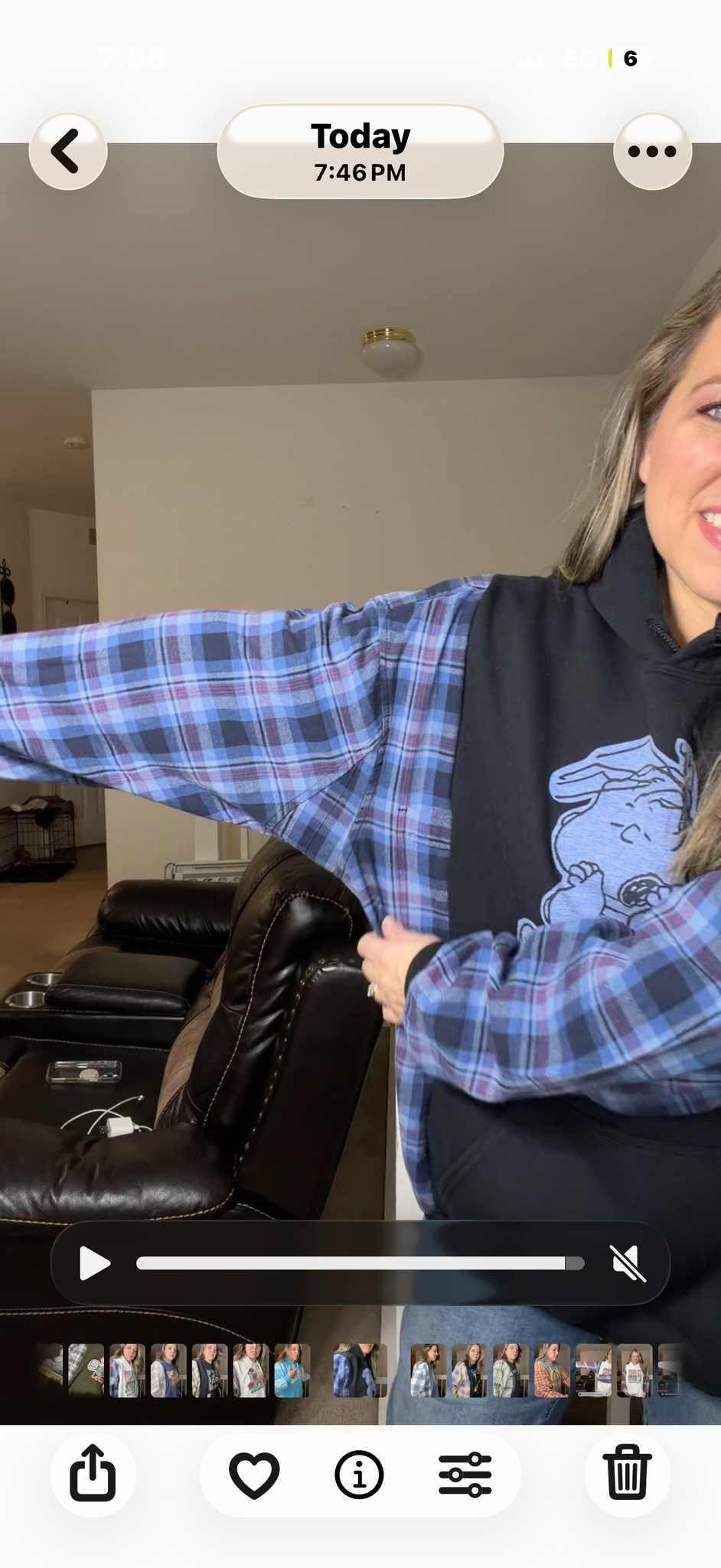 Upcycled Linus - women's 4X – midweight sweatshirt with flannel sleeves ￼