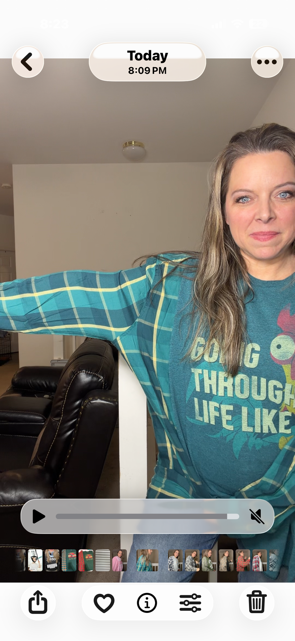 Upcycled Hei Hei - women's 3X midweight sweatshirt with thin flannel sleeves
