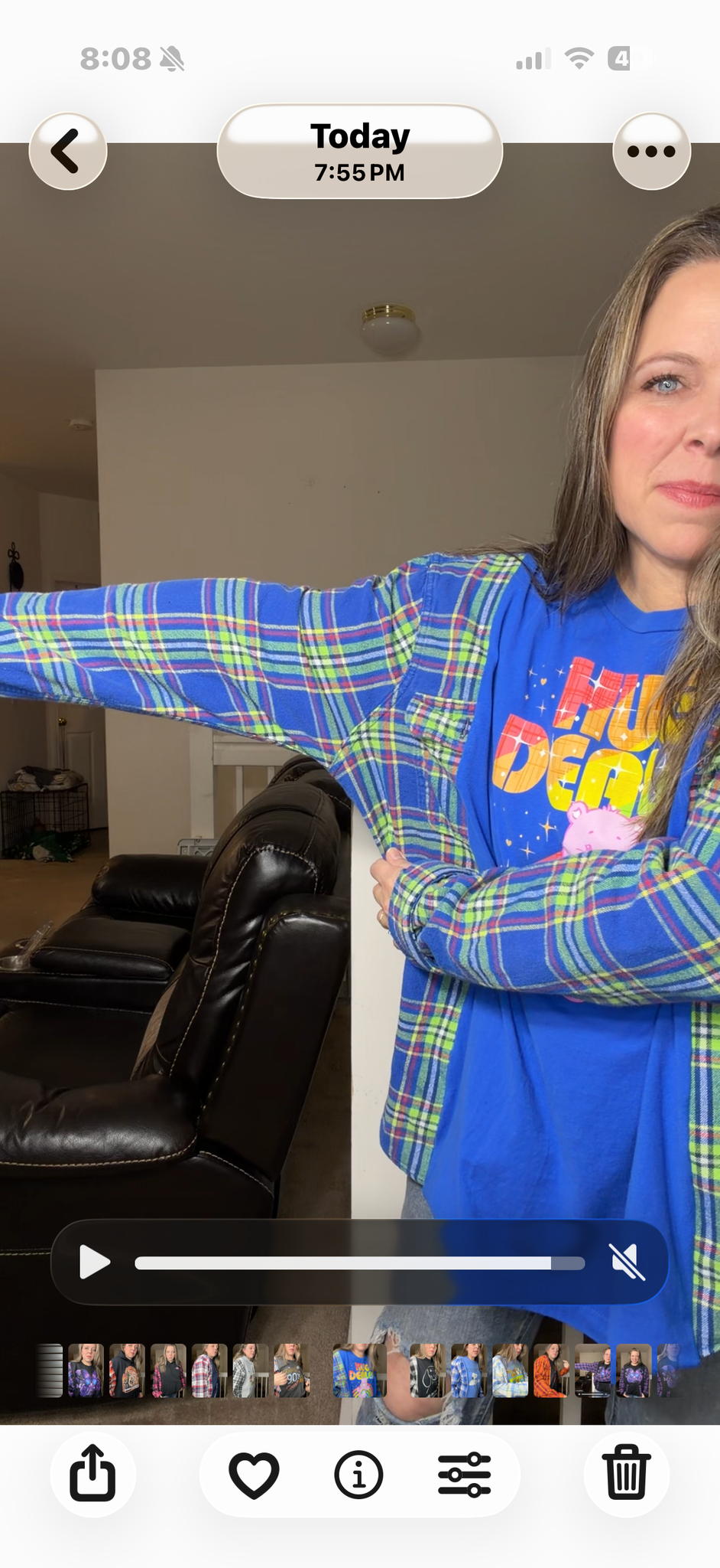 Upcycled Hug Dealer – women's 2X T-shirt with thick flannel sleeves