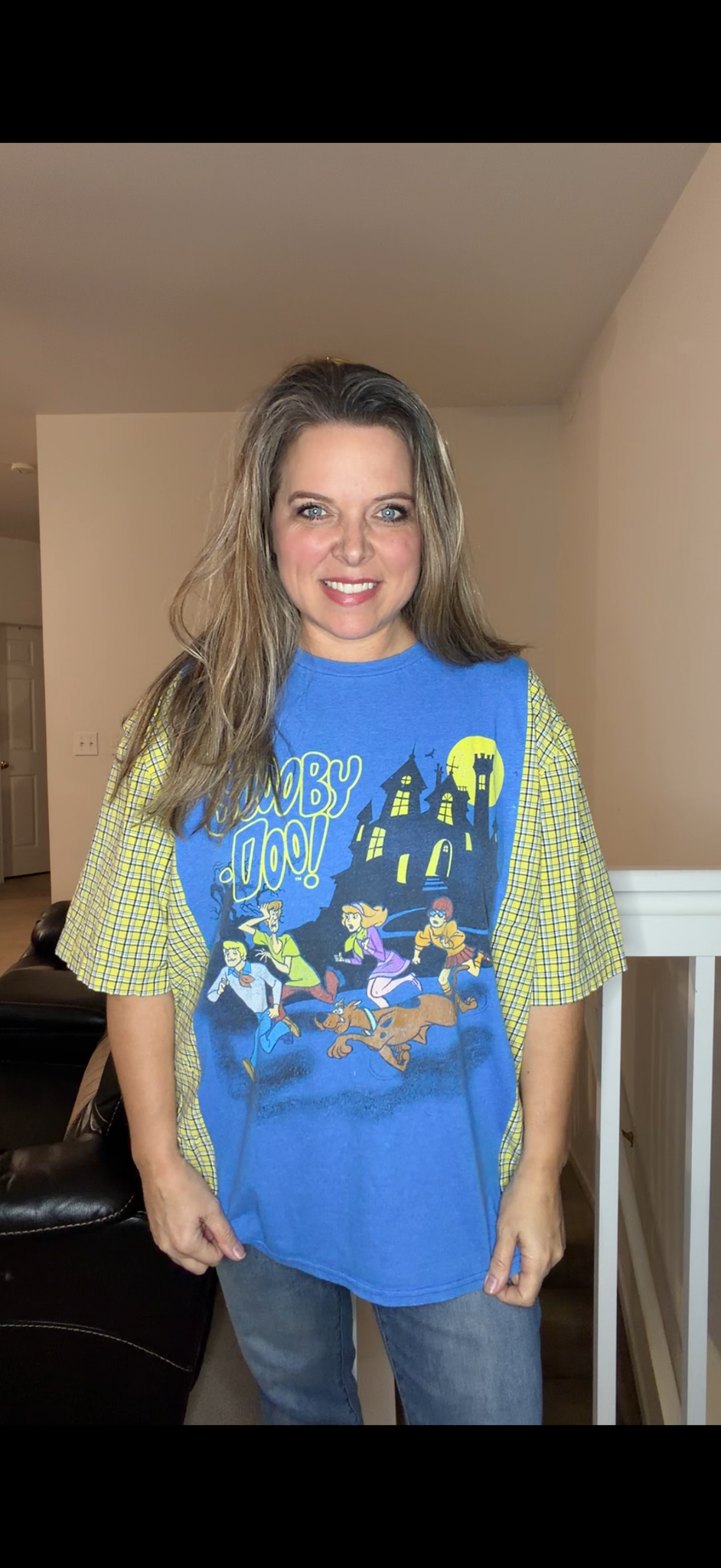 Upcycled Scooby - women's 2X T-shirt with short sleeves