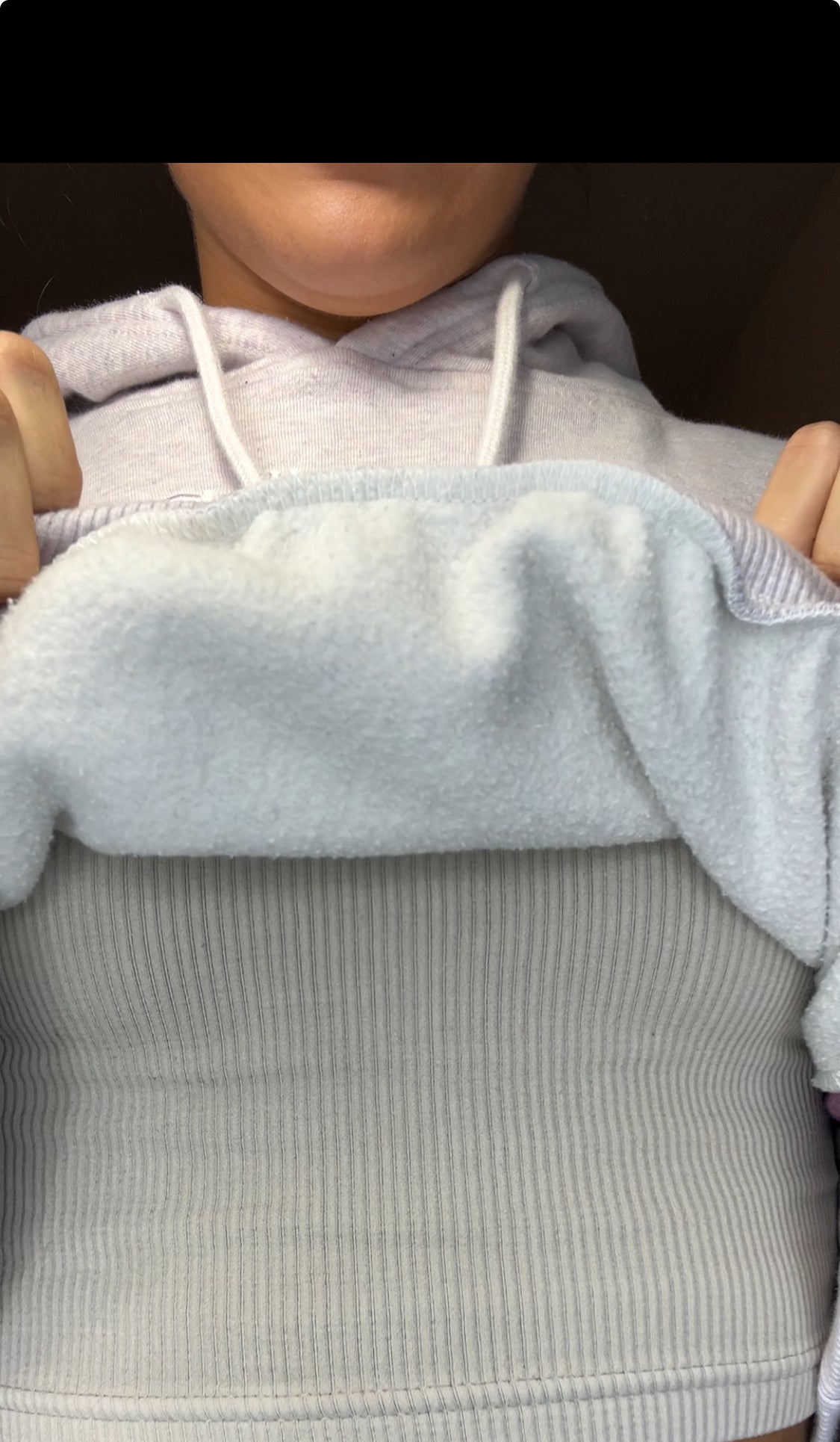 Adidas Crop - womans MEDIUM -  midweight sweatshirt with flannel sleeves ￼