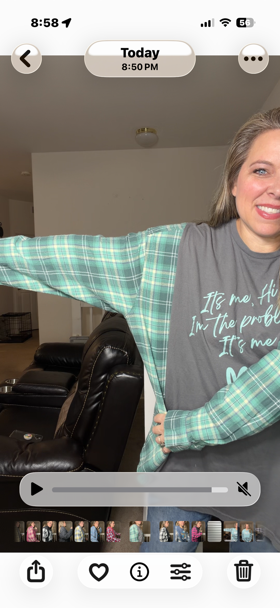 Upcycled Problem - women's 2X T-shirt with flannel sleeves