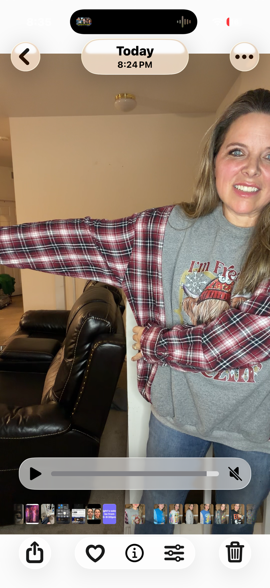 Upcycled Cow - women's 2X midweight sweatshirt with flannel sleeves