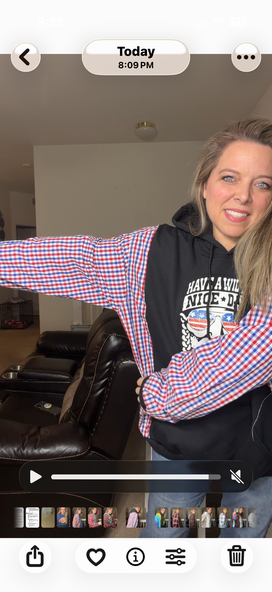 Upcycled Willie - women's 3X midweight sweatshirt with cotton sleeves
