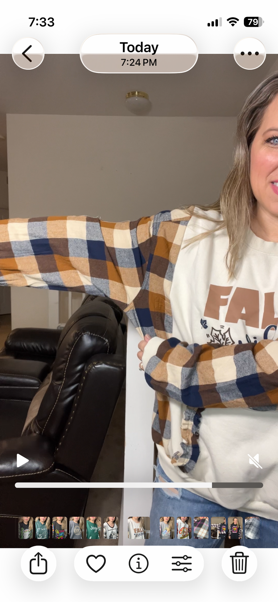 Upcycled Fall – women’s 1X/2X midweight sweatshirt with flannel sleeves ￼
