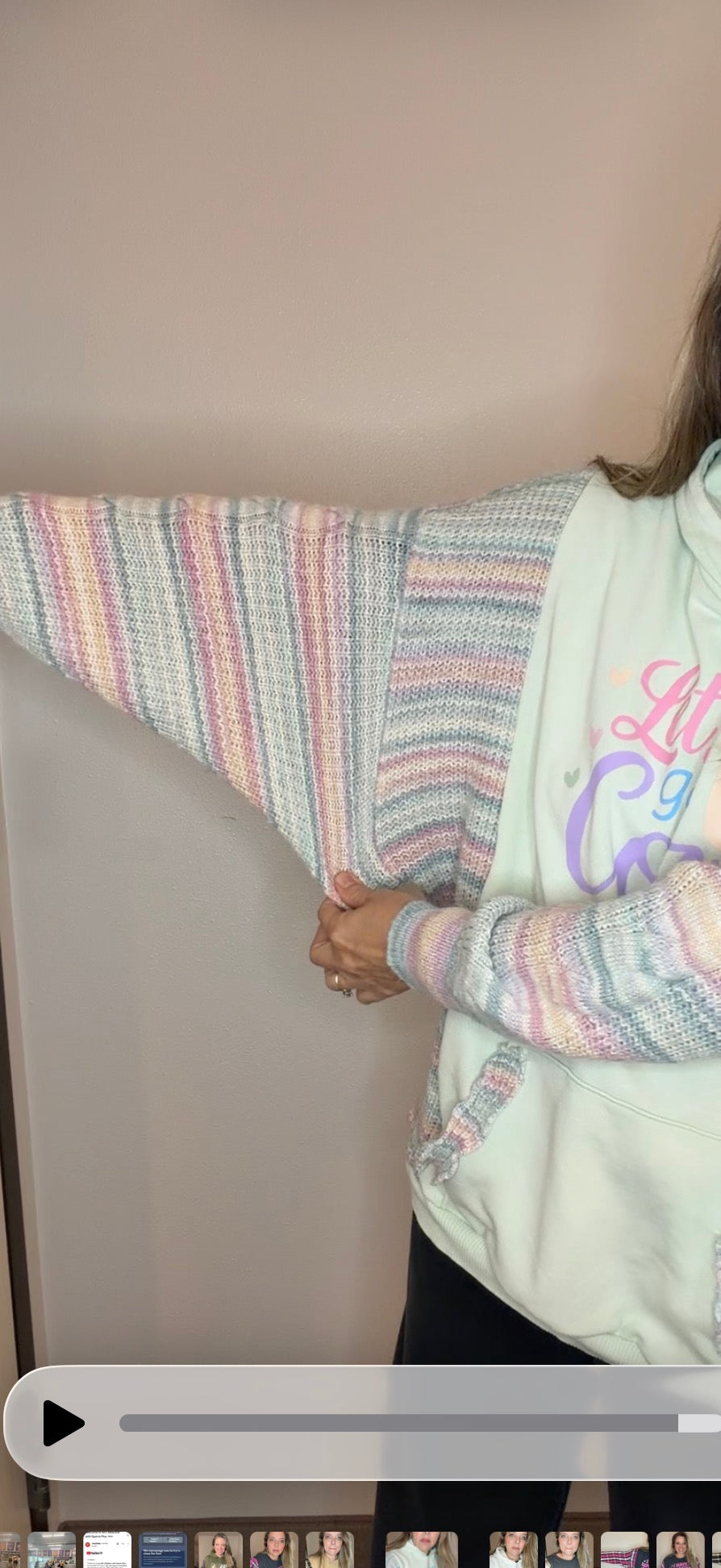 Upcycled Cozy - woman's 2X - midweight sweatshirt with soft sweater sleeves