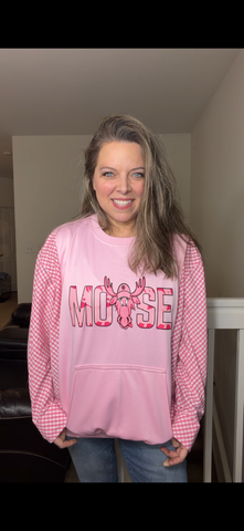 Upcycled Moose - women's XL/1X midweight sweatshirt with cotton sleeves