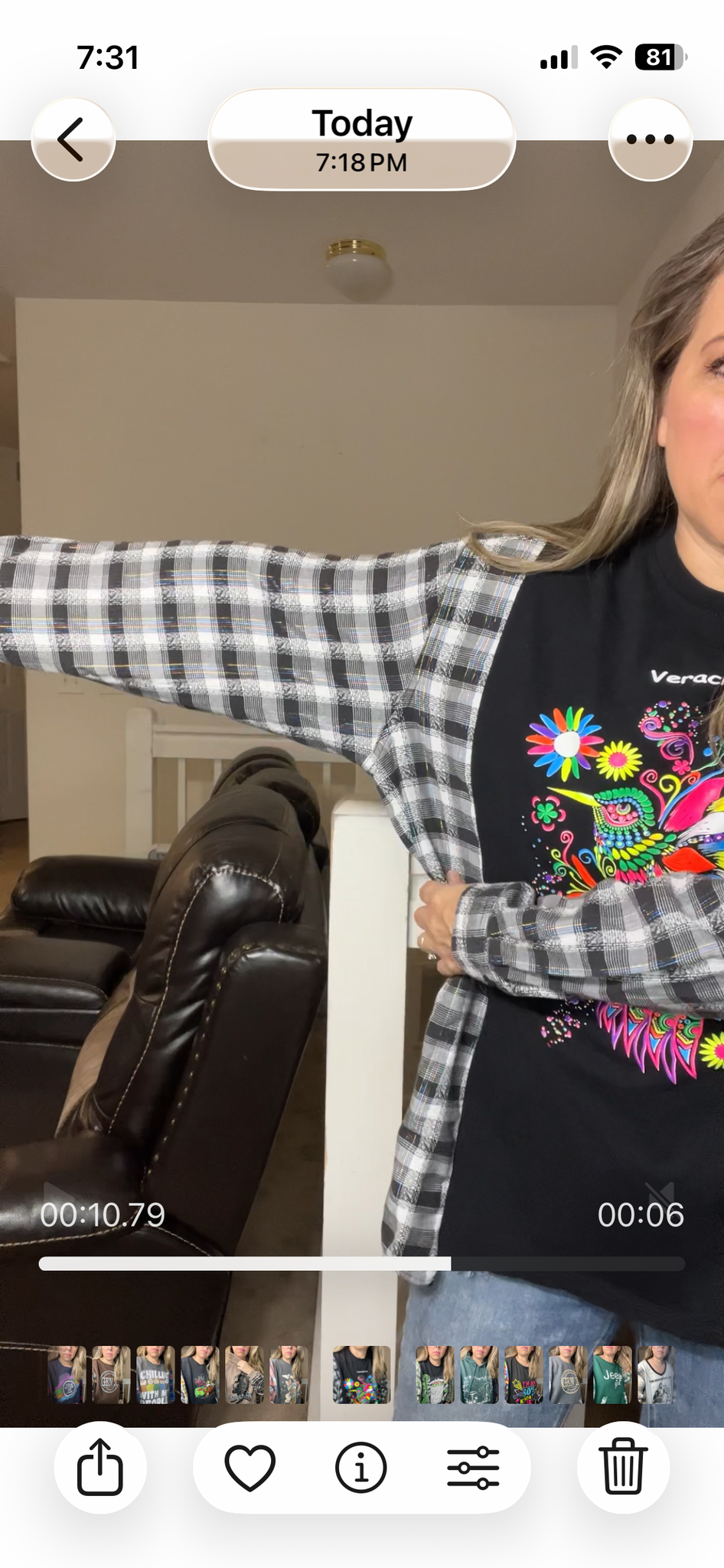 Upcycled Hummingbird – women’s large/XL T-shirt with cotton sleeves