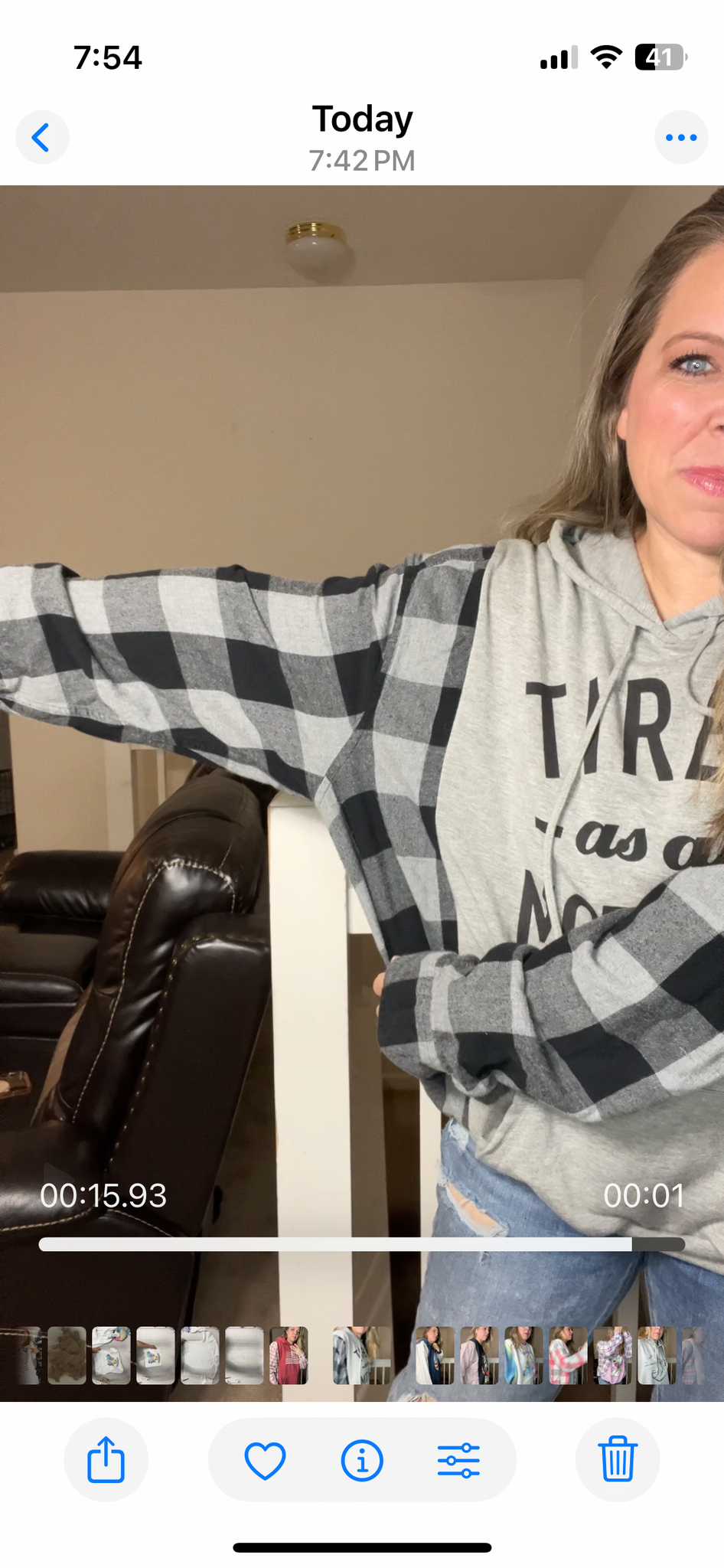 Upcycled Tired – women’s 2X French terry shirt with flannel sleeves