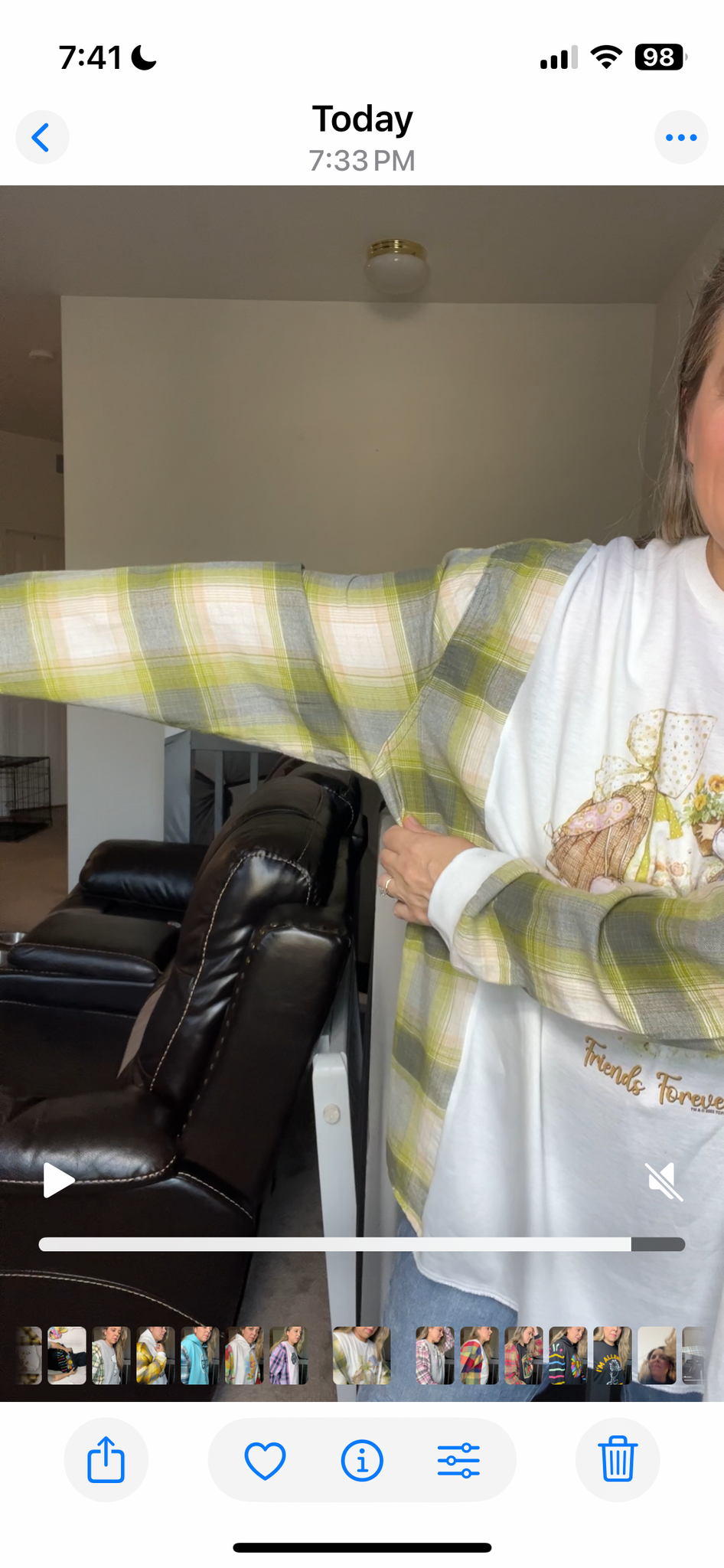 Upcycled Holly – women’s 2X thin T-shirt with flannel sleeves