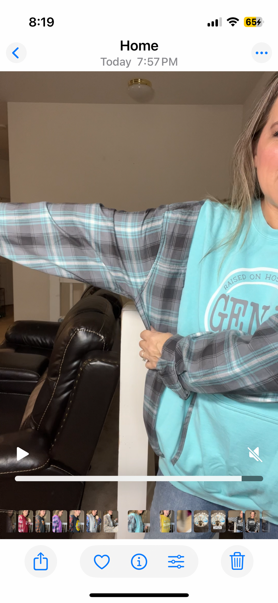 Upcycled Gen X – women’s 2X/3X midweight sweatshirt with flannel sleeves