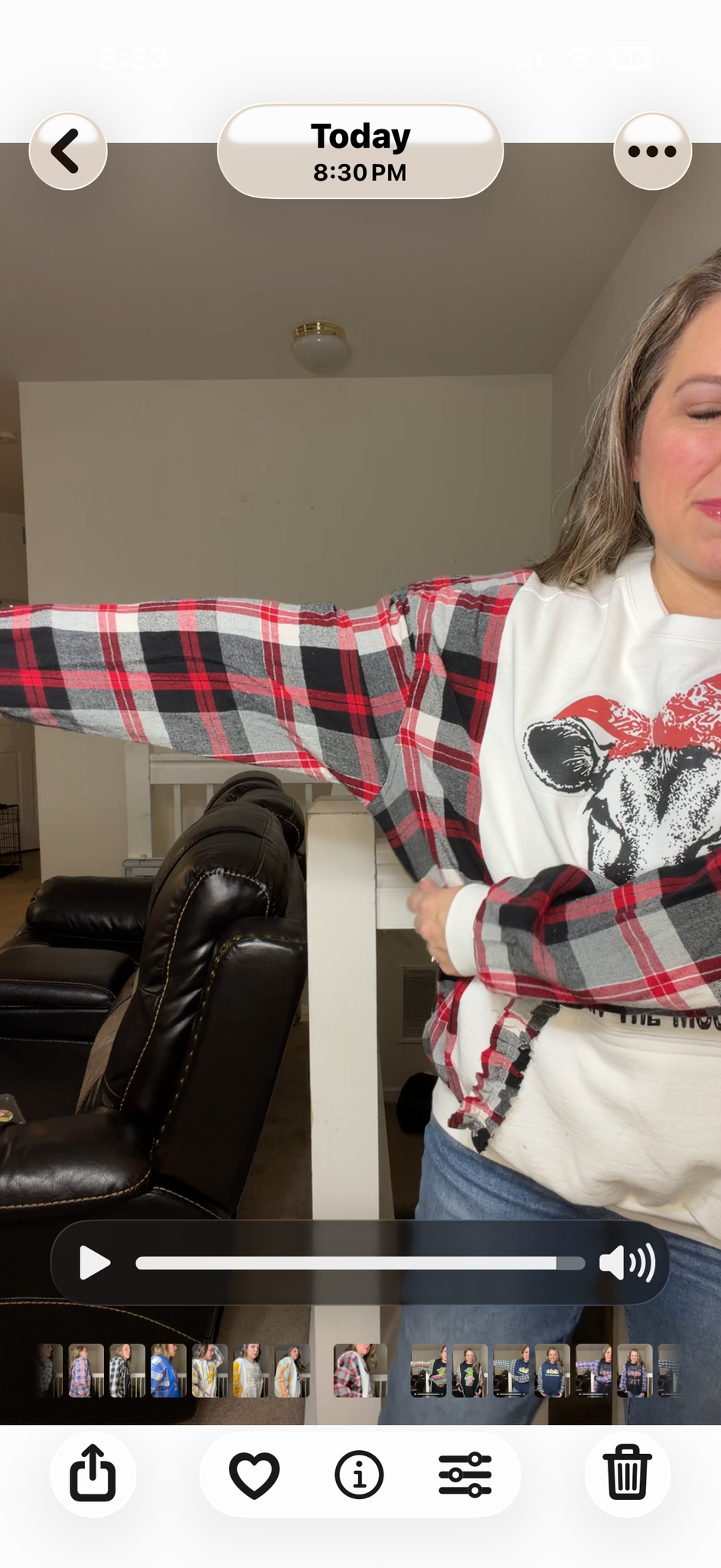 Upcycled Moood - women's large midweight sweatshirt with flannel sleeves