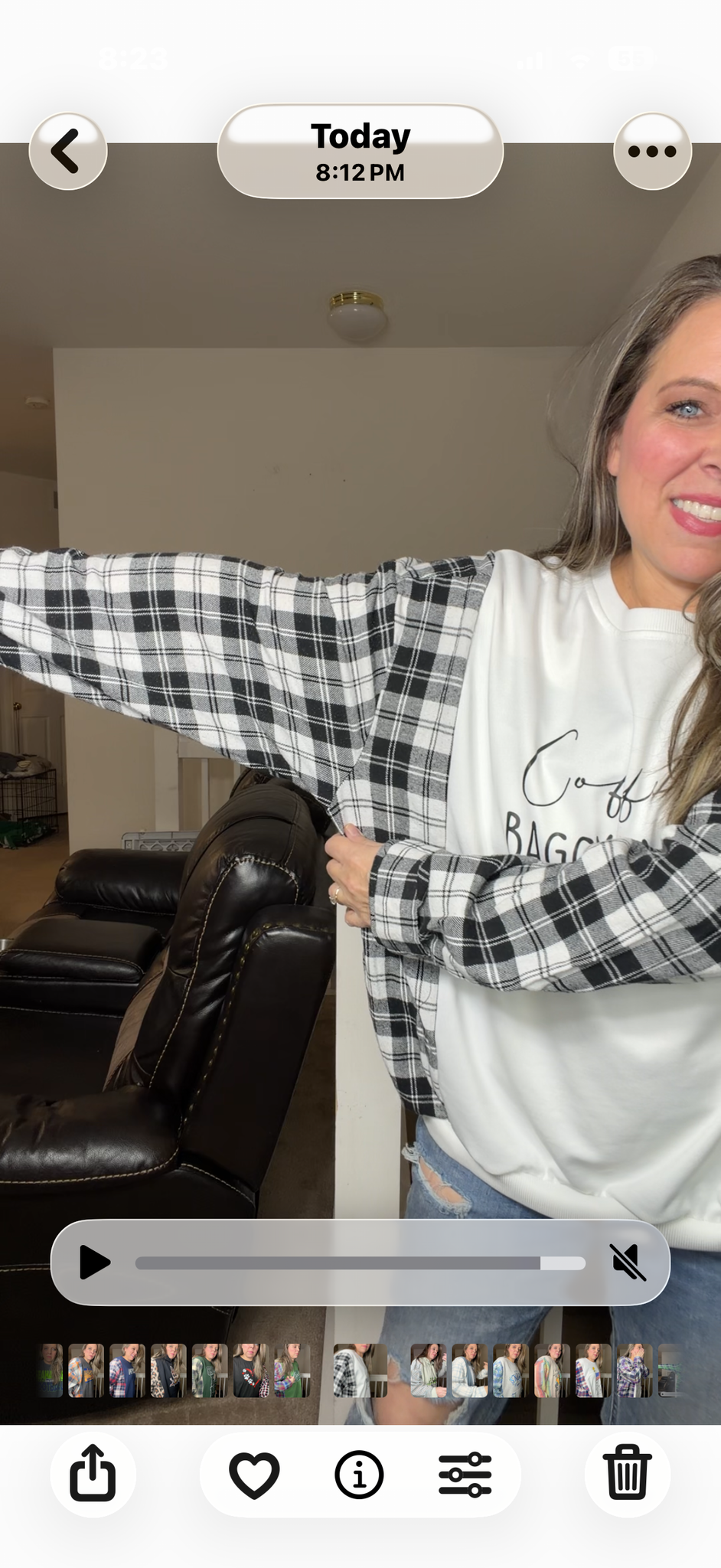 Upcycled Sweater day-  women's 2X thin French Terry sweatshirt with flannel sleeves