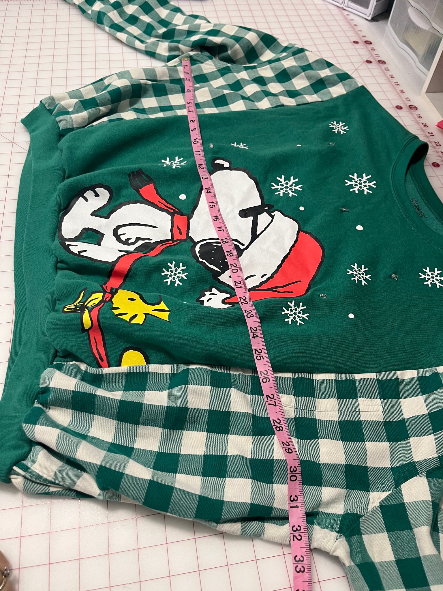 Snoopy Christmas Upcycled Sweatshirt