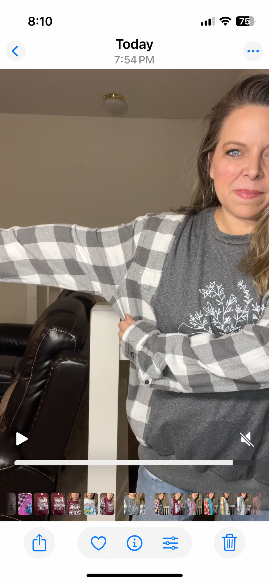 Upcycled Chapter – women’s 1X T-shirt with flannel sleeves