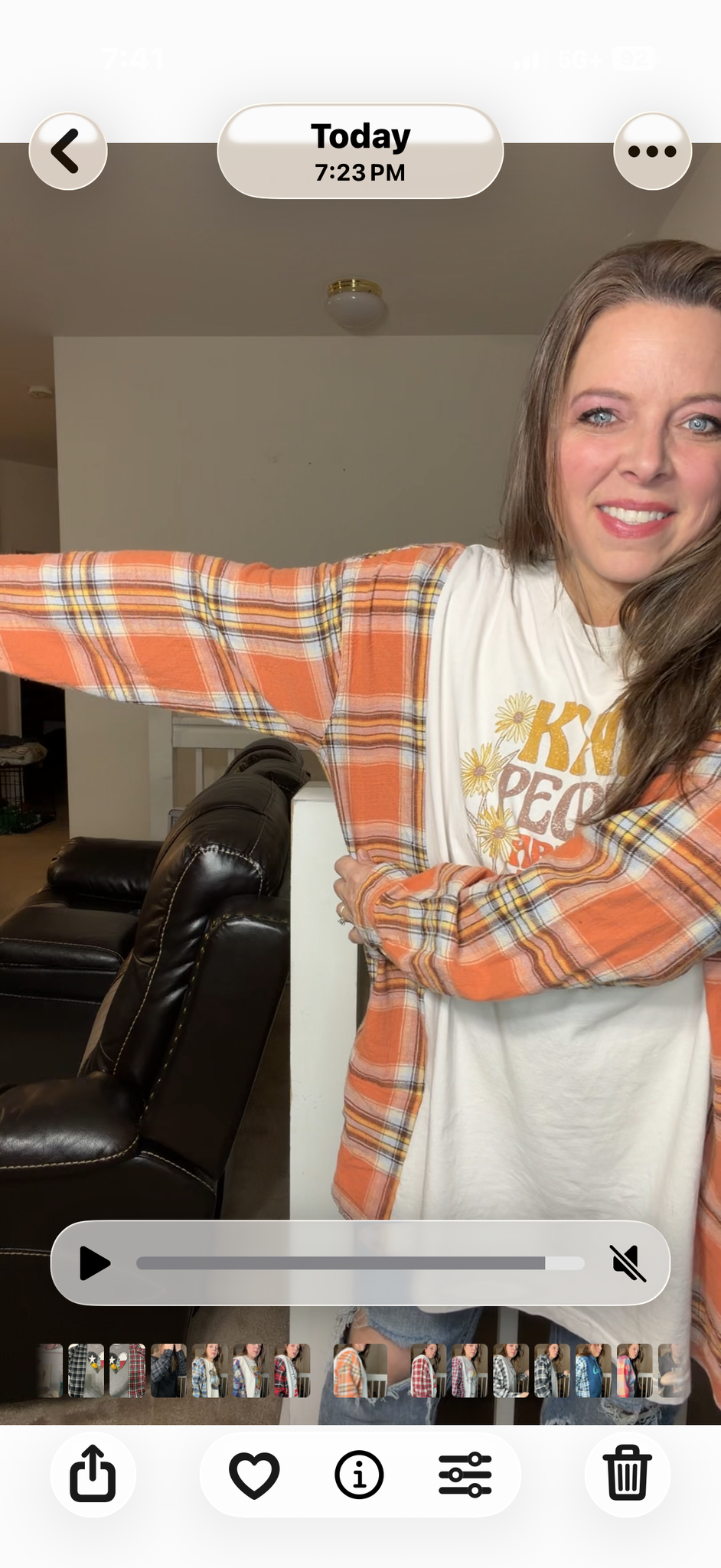 Upcycled Kind People - women's 2X long T-shirt with flannel sleeves