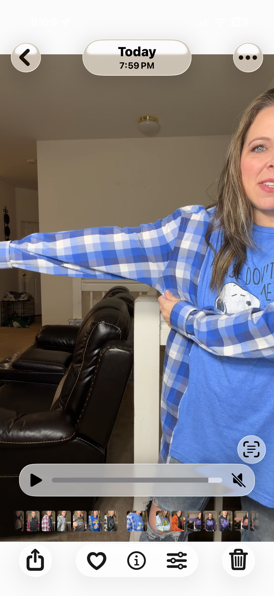 Upcycled Snoopy – women's large/XL long T-shirt with cotton sleeves – sleeves more narrow