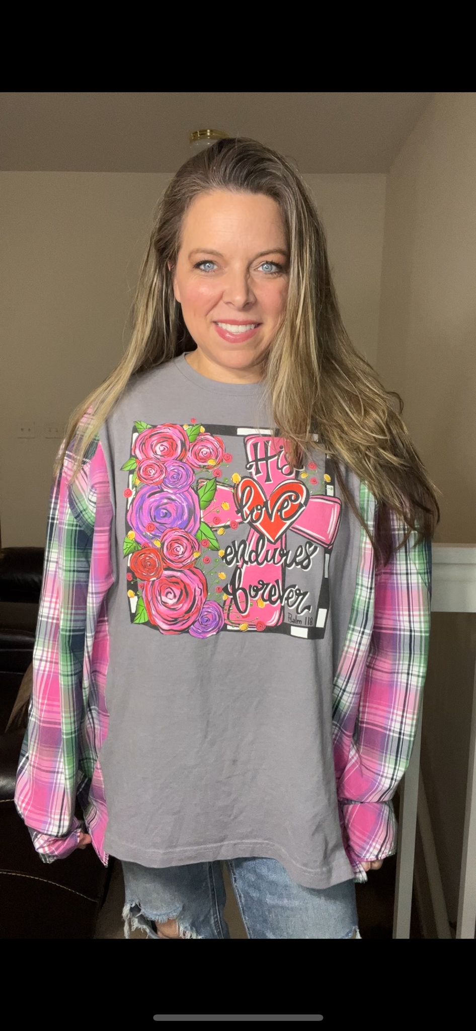 Upcycled Cross – women’s 2X/3X T-shirt with cotton sleeves