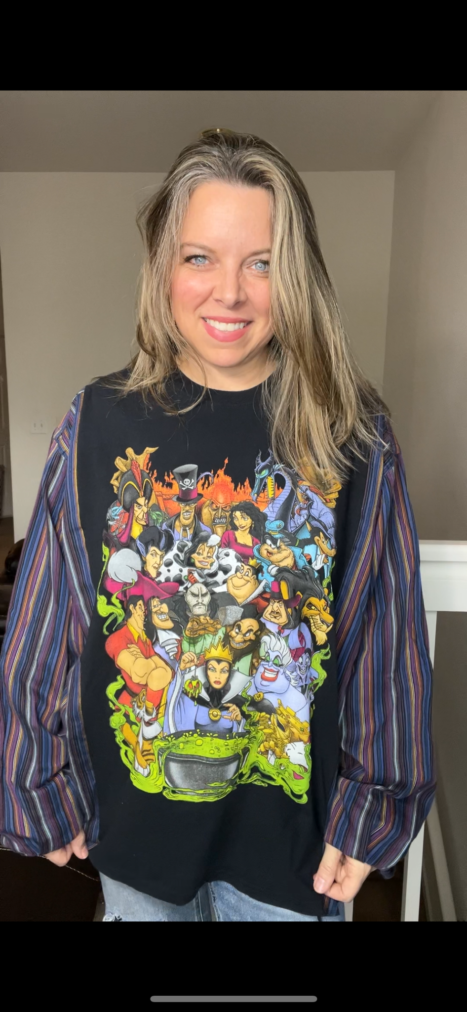 Upcycled Villains – women’s 2X T-shirt with cotton sleeves