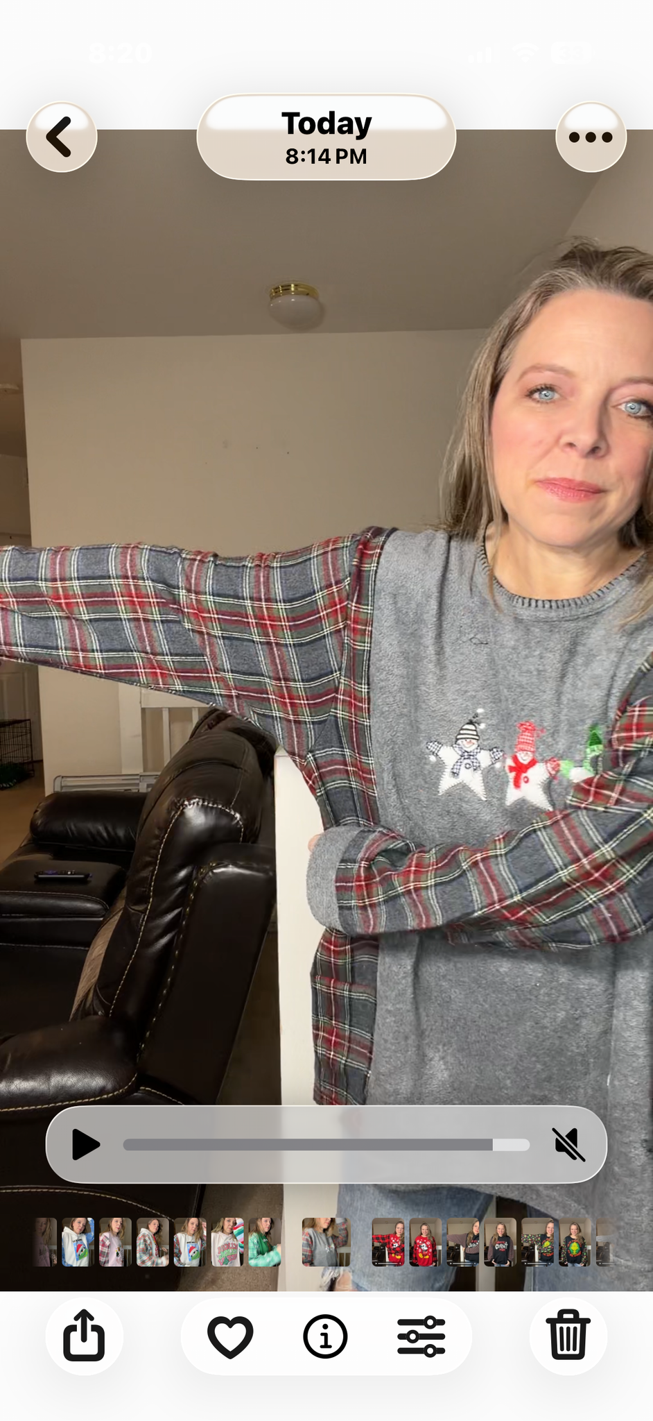 Upcycled star snowman – women's 3X fleece sweatshirt with flannel sleeves