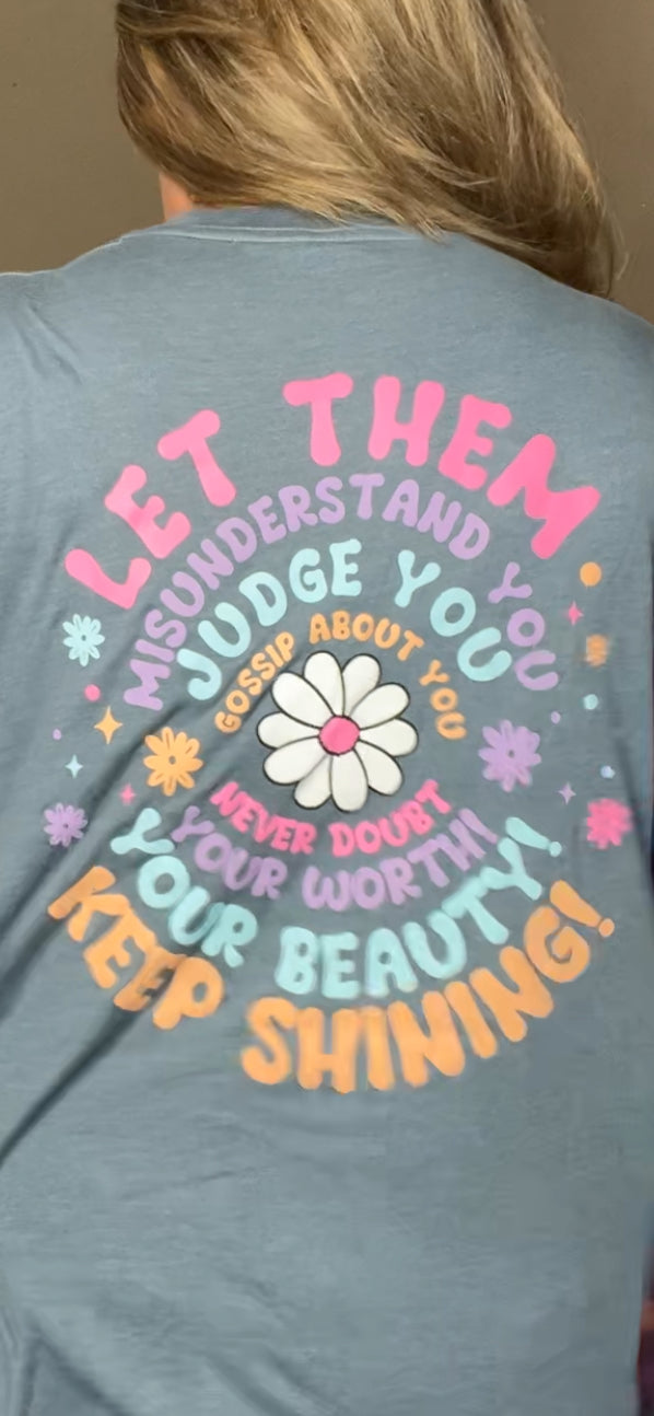 Upcycled Let them – women’s 2X T-shirt with flannel sleeves