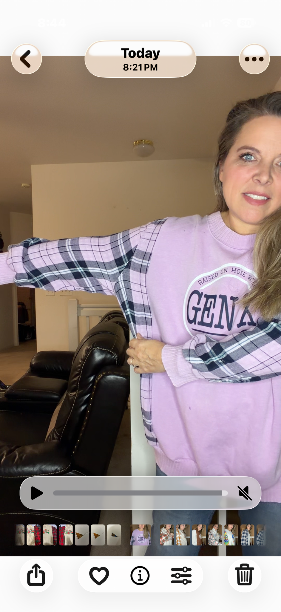 Upcycled Gen X - women's 3X/4X midweight Sweatshirt with flannel sleeves