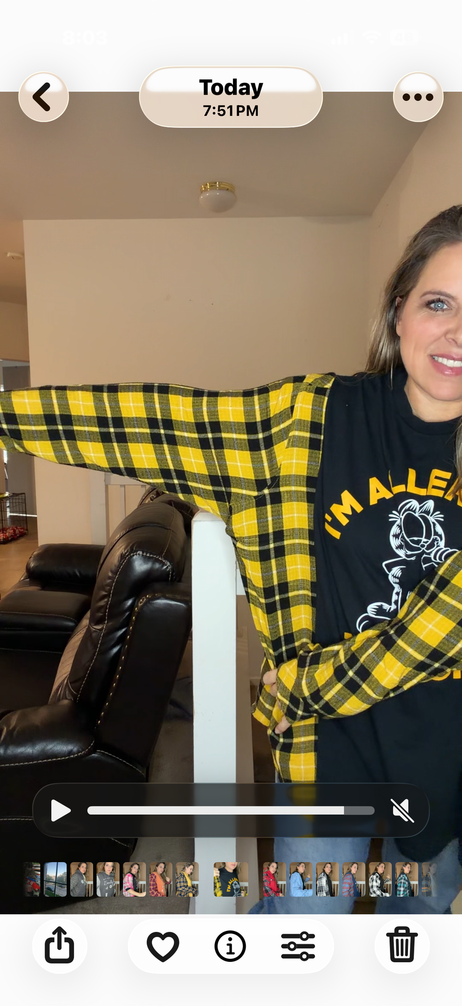 Upcycled Garfield - women's 4X T-shirt with flannel sleeves
