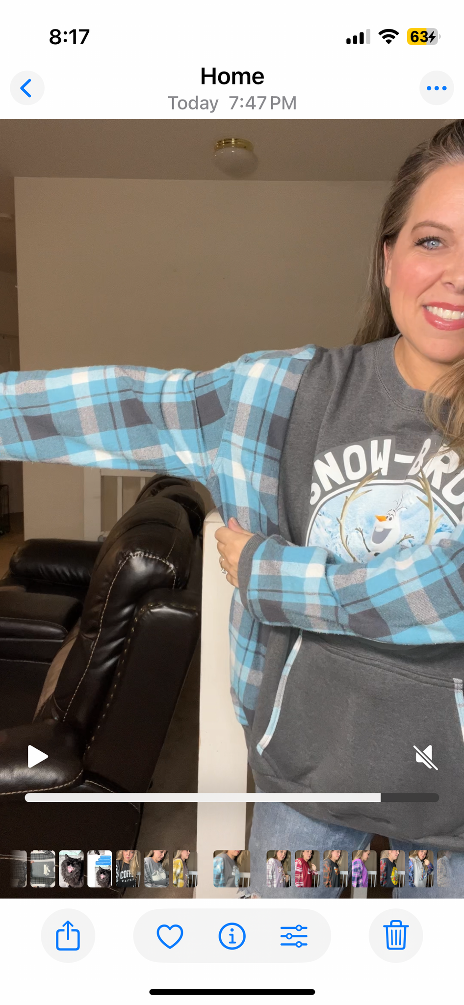 Upcycled Snow Bros - womans 2X - Midweight Sweatshirt with flannel sleeves
