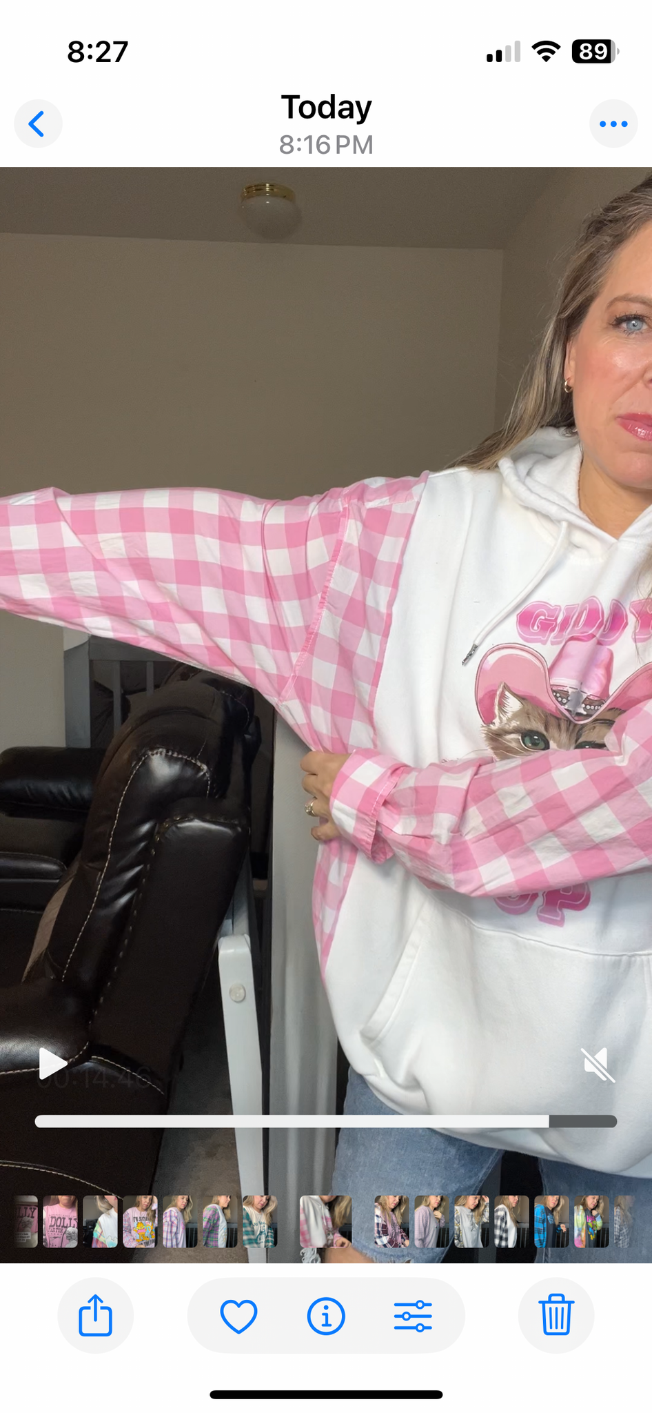 Upcycled Giddyup – women's 3X midweight sweatshirt with cotton sleeves