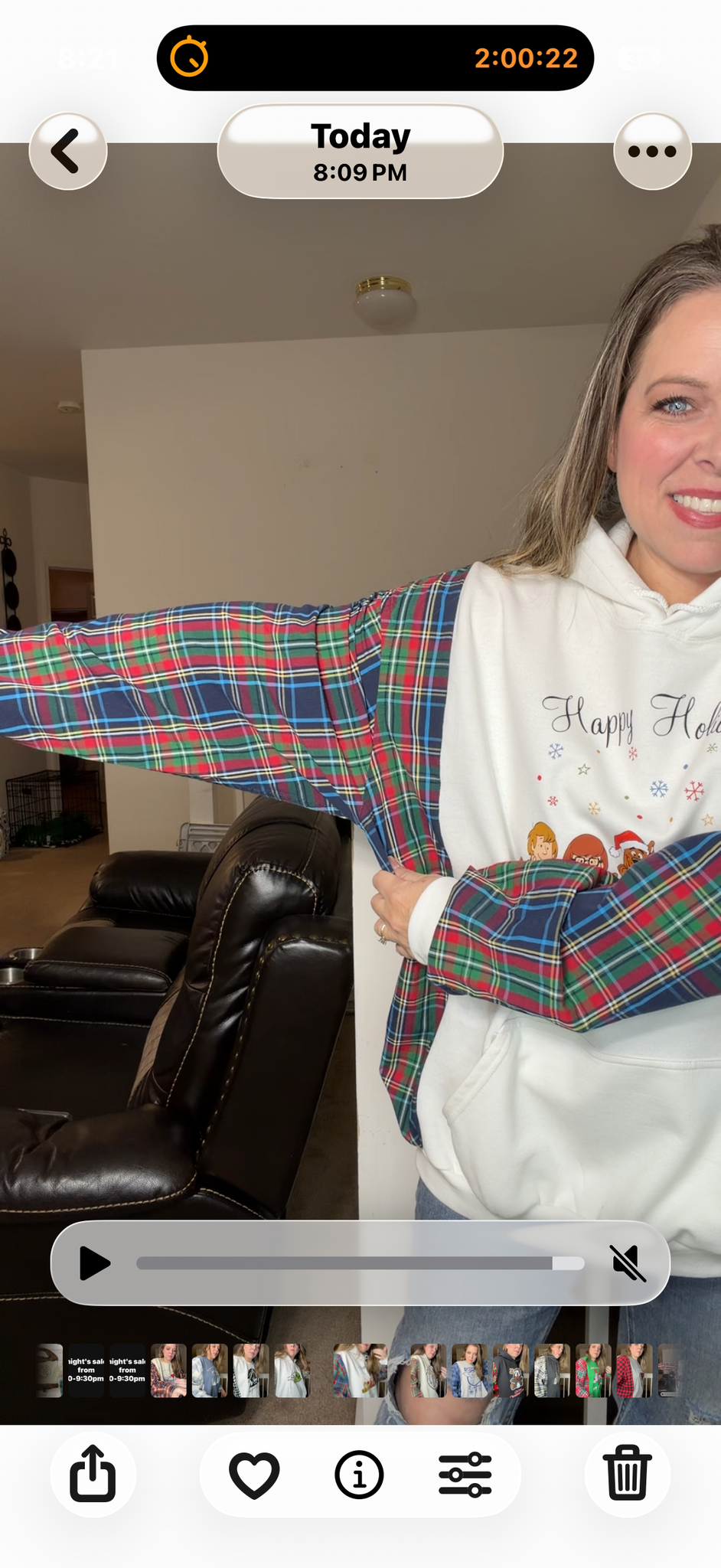 Upcycled Scooby Christmas – women's 3X/4X midweight sweatshirt with cotton sleeves