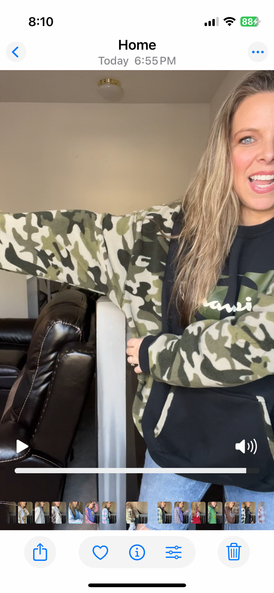 Upcycled Camo – women’s 2X midweight sweatshirt with fleece sleeves