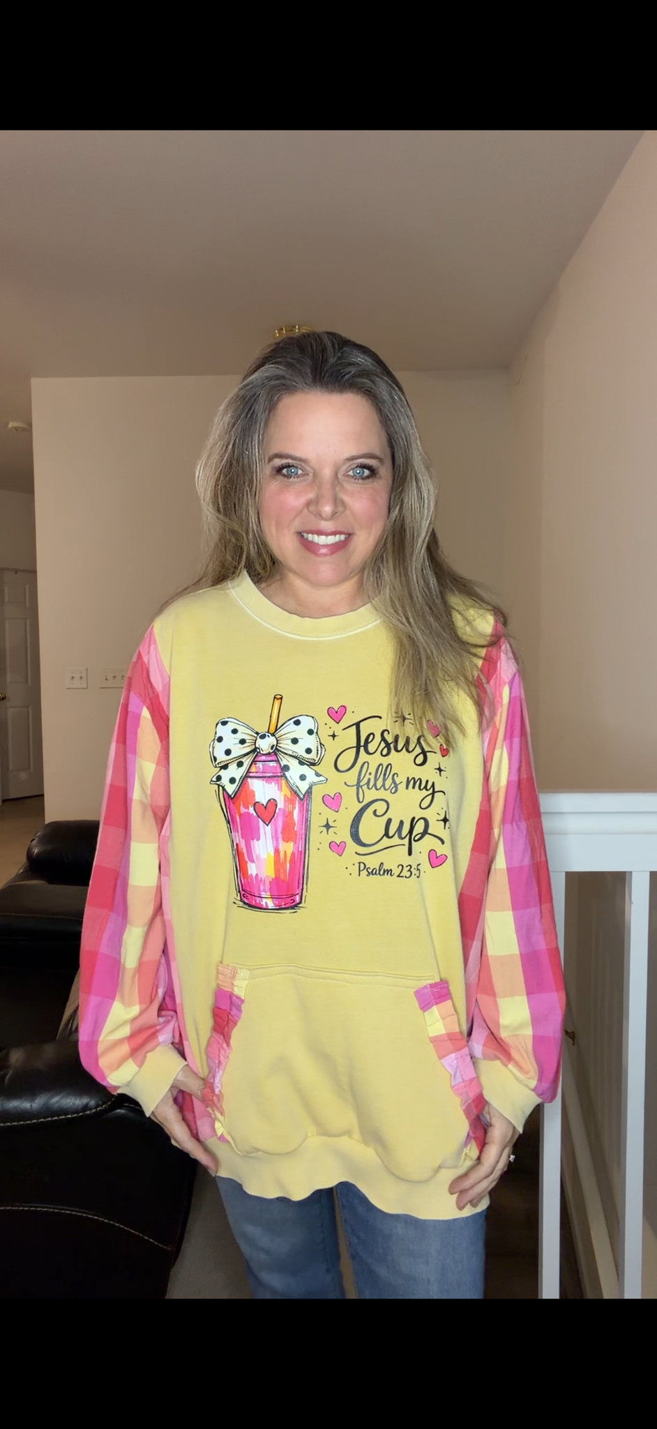 Upcycled Jesus Cup - women's 4X/5X midweight Sweatshirt with cotton sleeves
