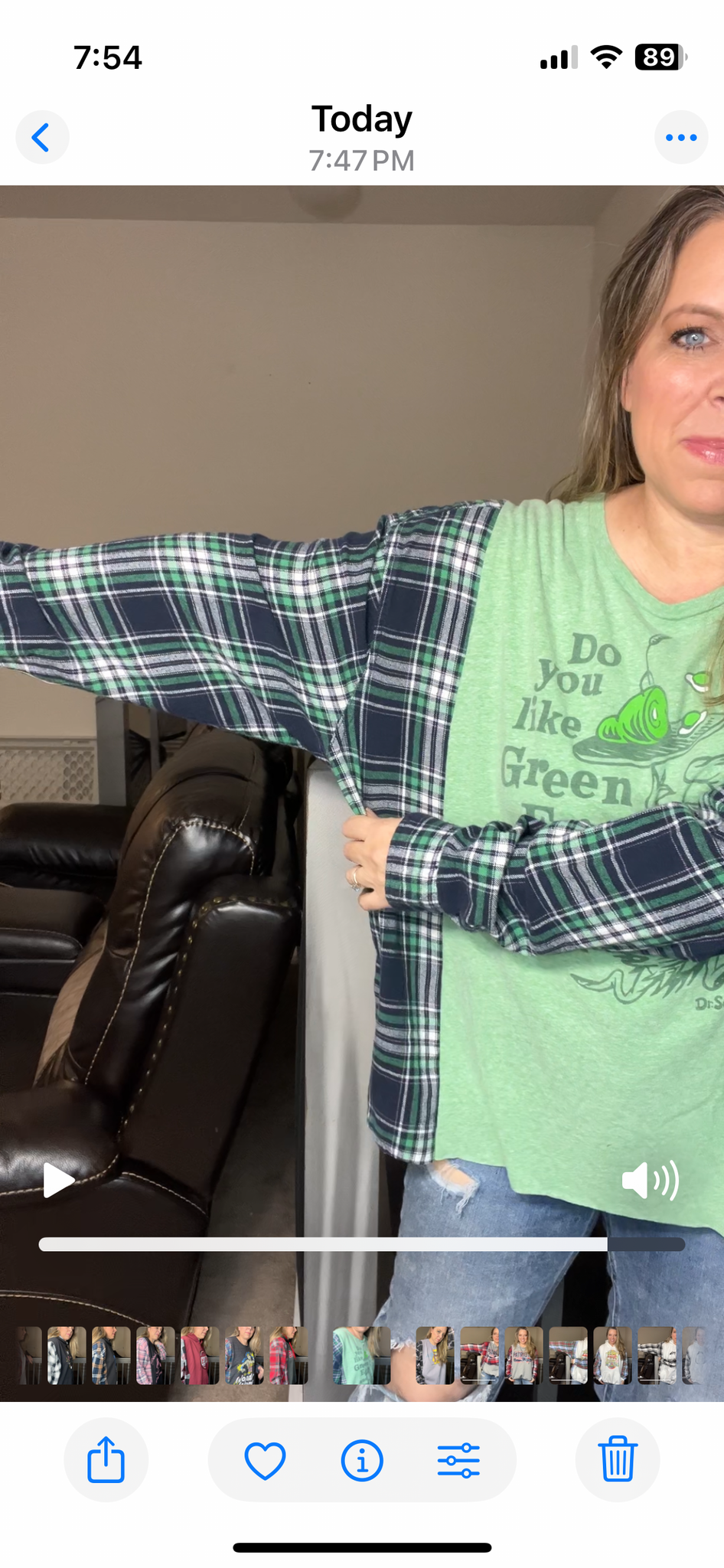 Upcycled Dr. Seuss – women’s 2X T-shirt with flannel sleeves