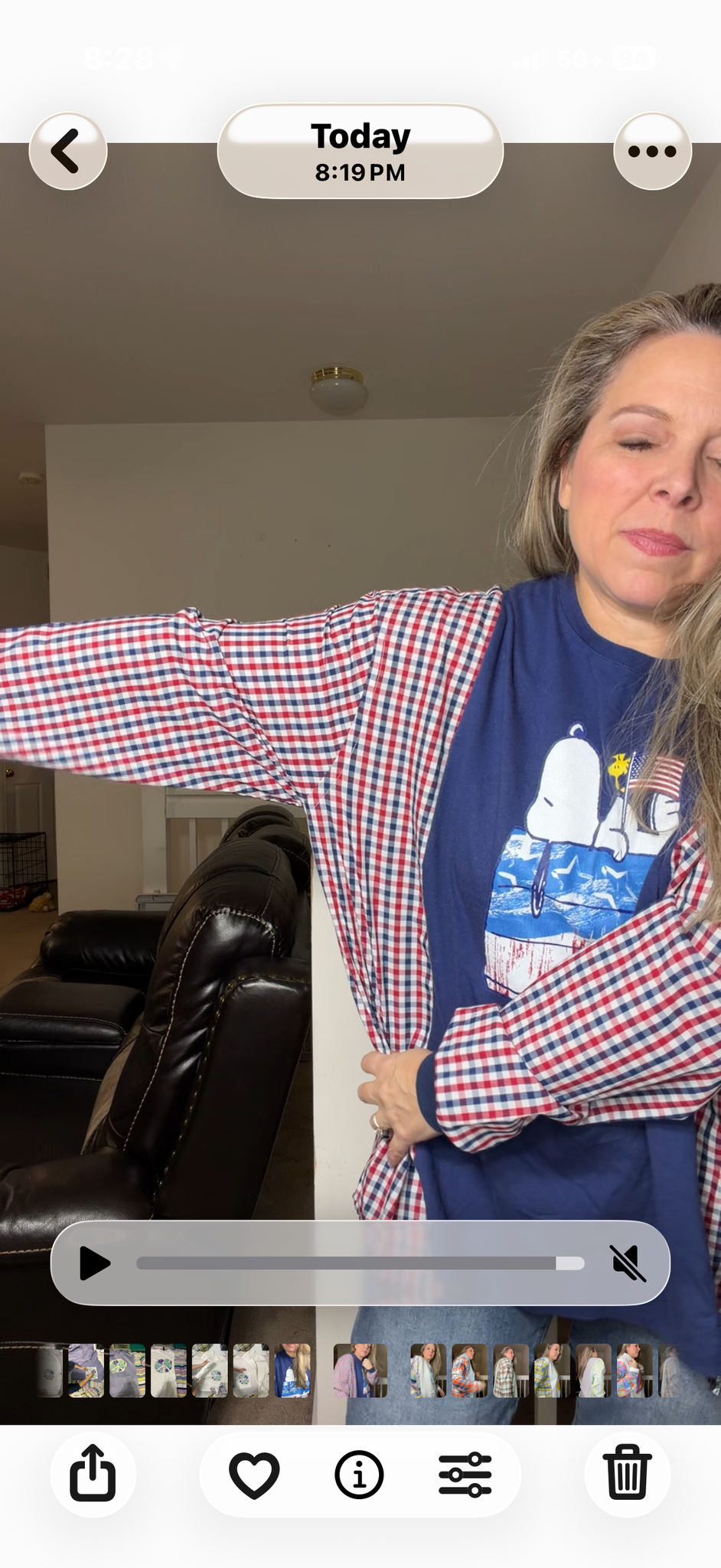 Upcycled Snoopy 4th - women's 1X T-shirt with cotton sleeves
